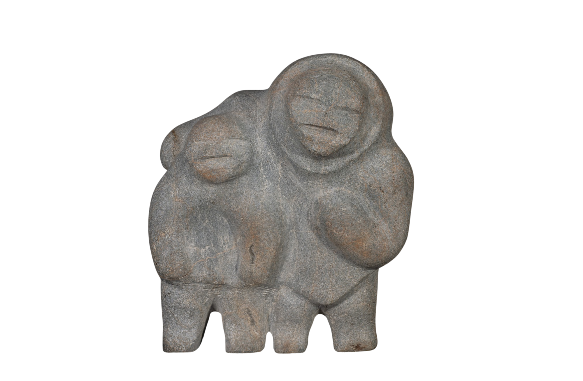 Barnabus Arnasungaaq (1924-2017)
Mother & Child, 2000
Basalt, Canada
13 x 9 x 7 in 
Galerie Elca London, Quebec. 