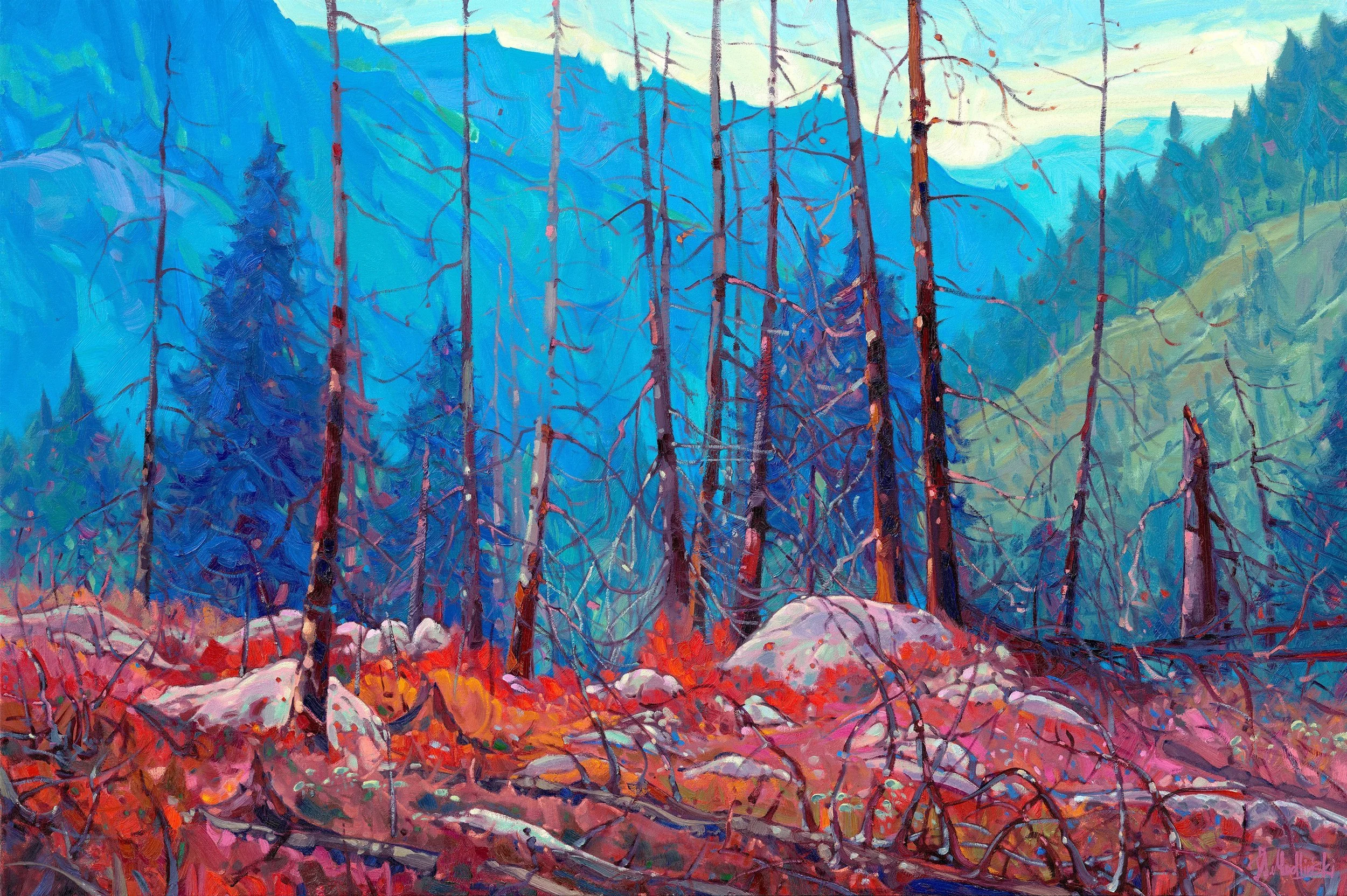 Dominik Modlinski. Autumn Pathway, 2025. Oil on canvas. 40 x 60 inches. Hambelton Galleries.