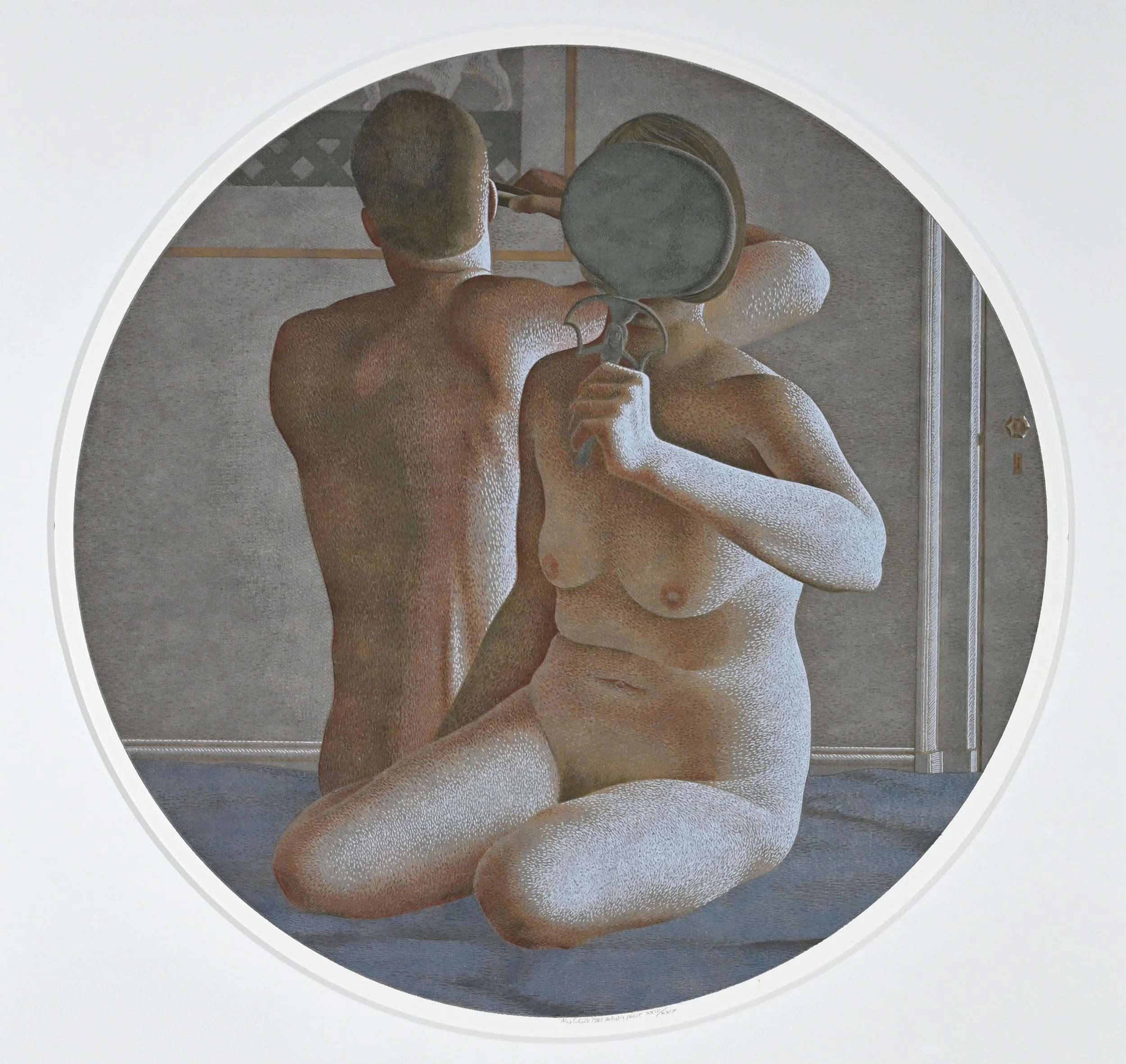Alex Colville (1920-2013). Morning, 1981. Original signed screenprint. 21 1/2 in. diam., Edition A.P. Courtesy Mira Godard Gallery.