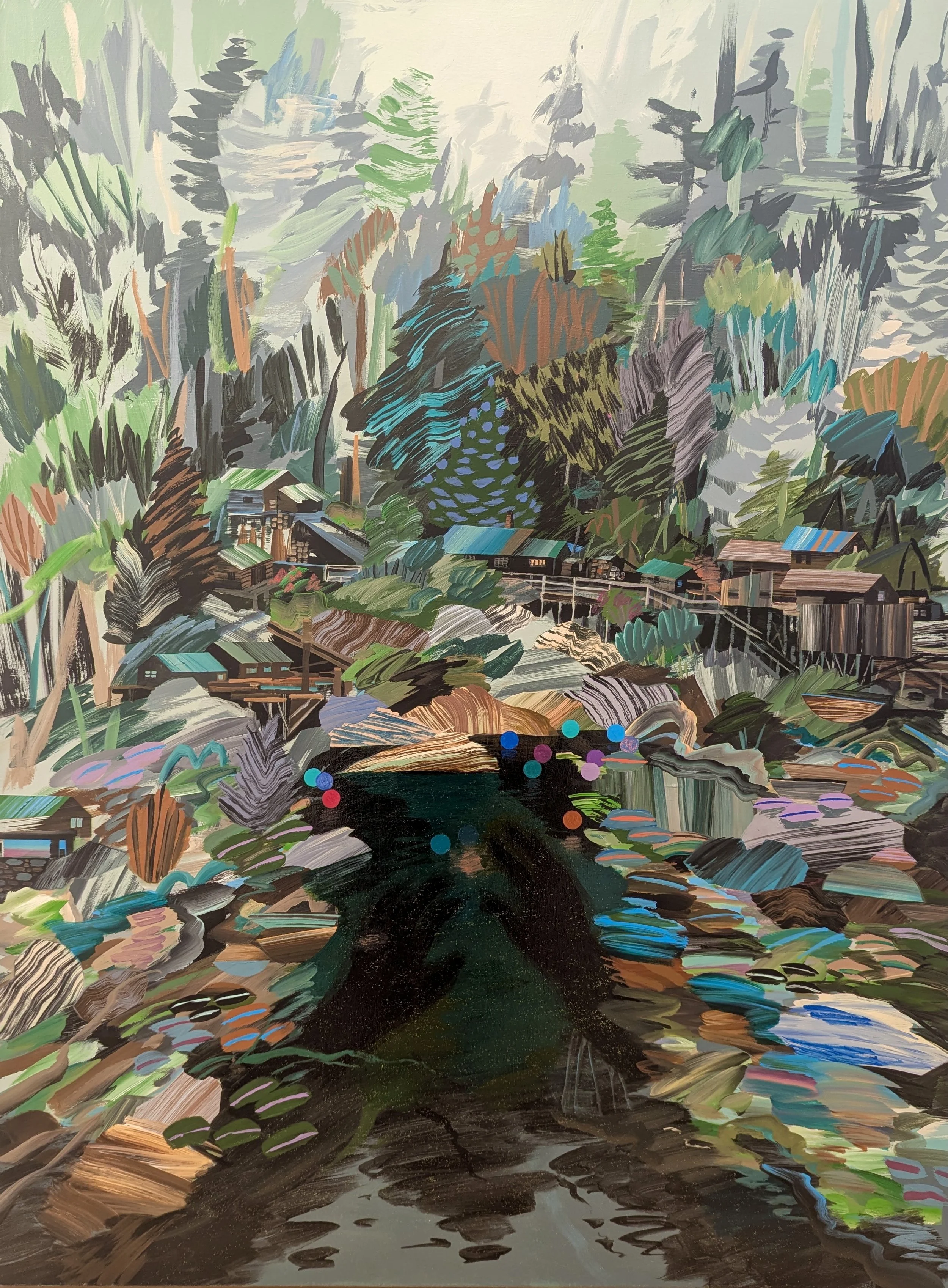 Meghan Hildebrand. Fjord Tough, 2025. Acrylic on Canvas. 48x36 inches. Madrona Gallery.