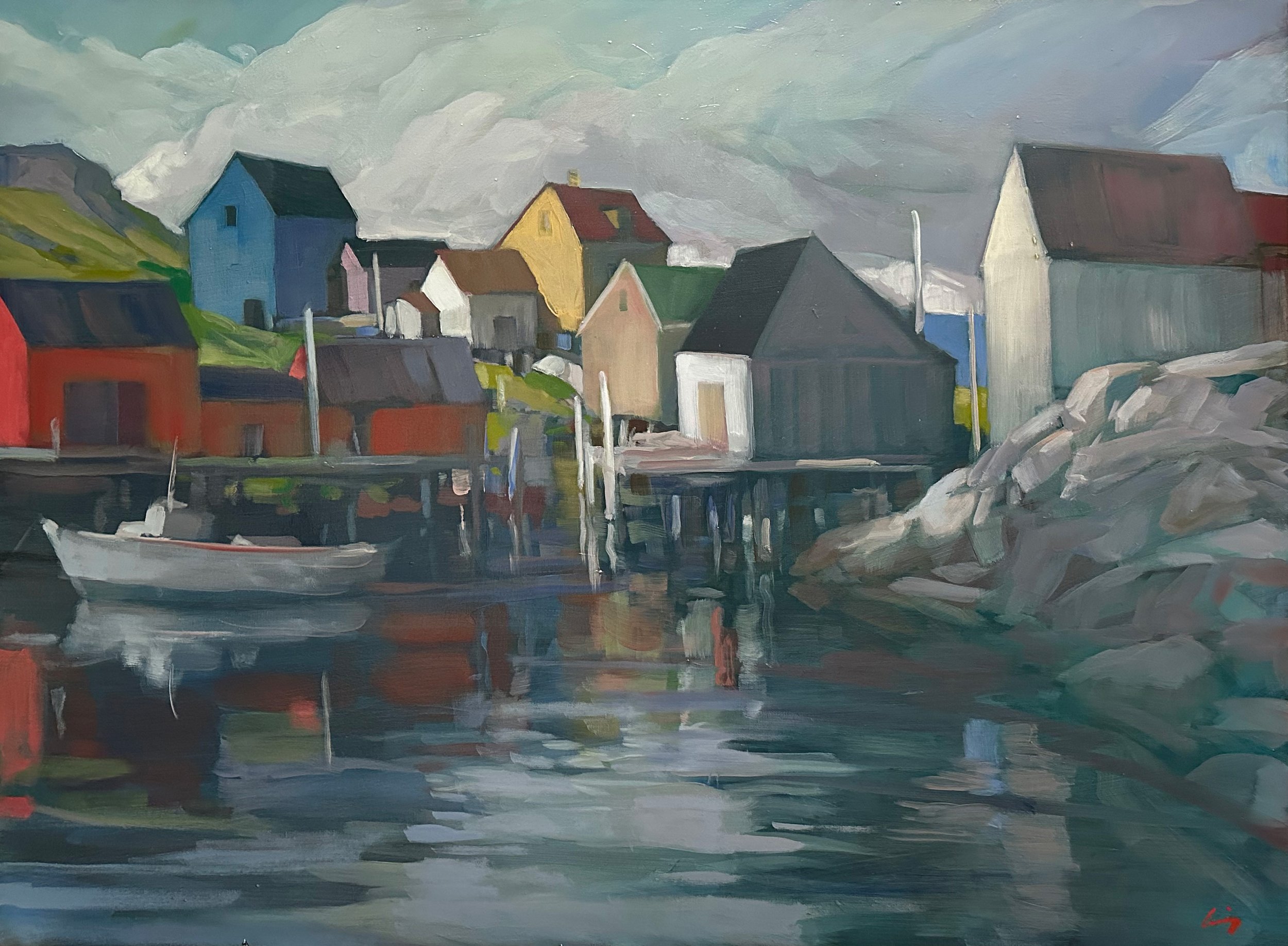 Philip Craig. Fishing Port, Nova Scotia, 2023. Oil on Canvas. 30 x 40 inches. Courtsey of Loch Gallery.