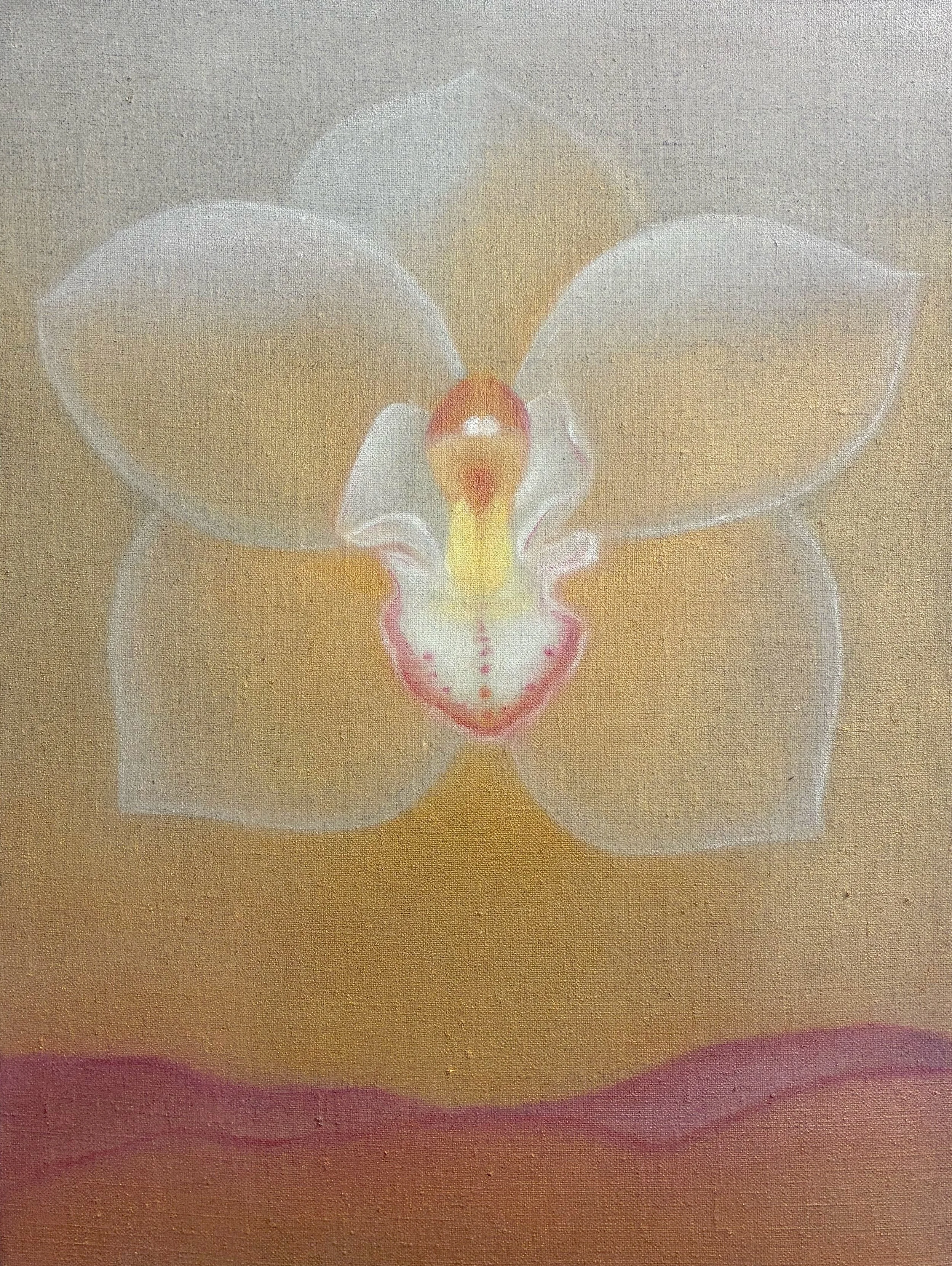 Orchid (after Magritte), 2026, oil on linen, 16" x 12"