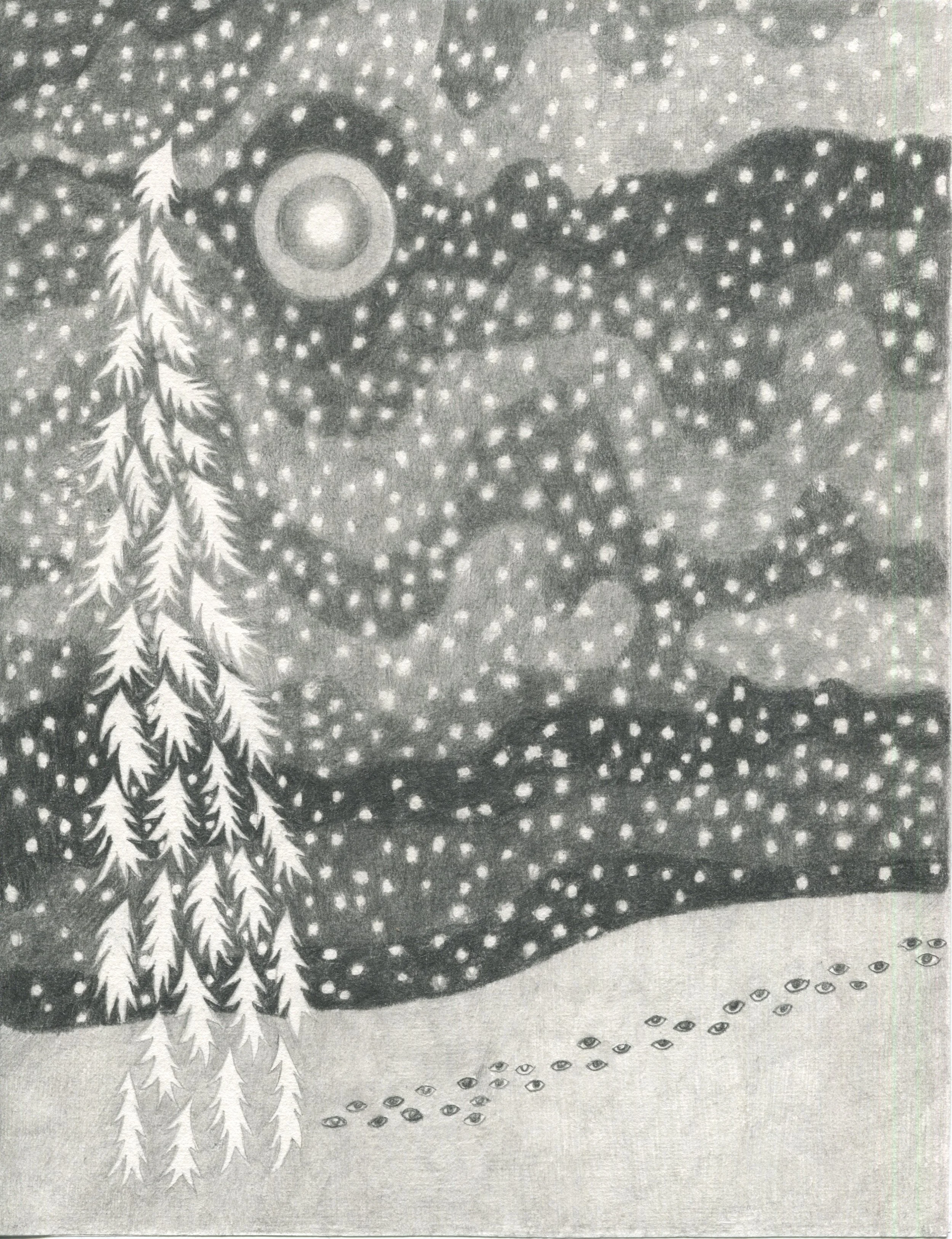 The Strong One, 2019, graphite on Japanese Paper, 8.5” x 11,” $1,000