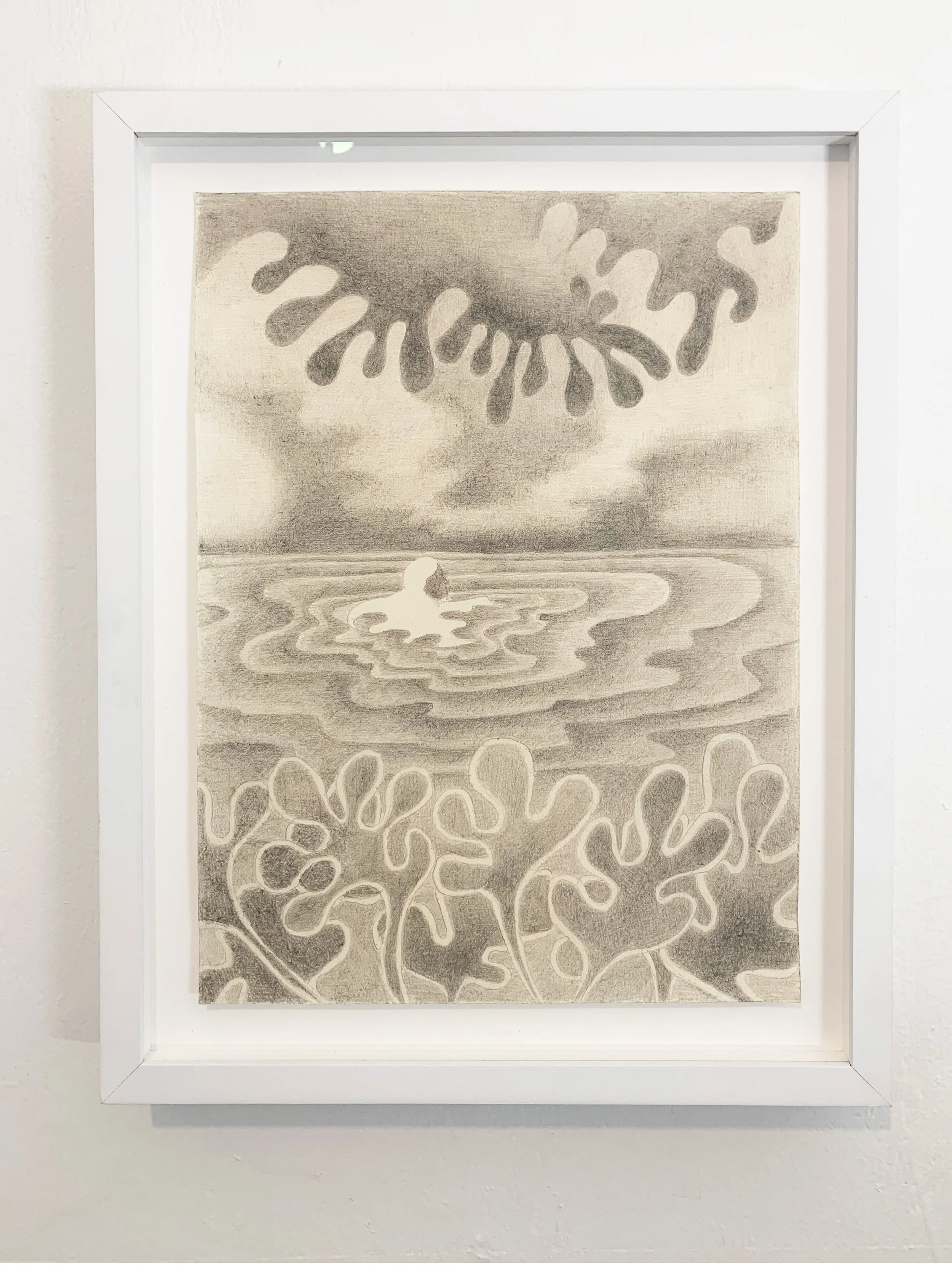 Lagoon, 2024, graphite on Japanese paper, 9.25” x 12.25," $1,200