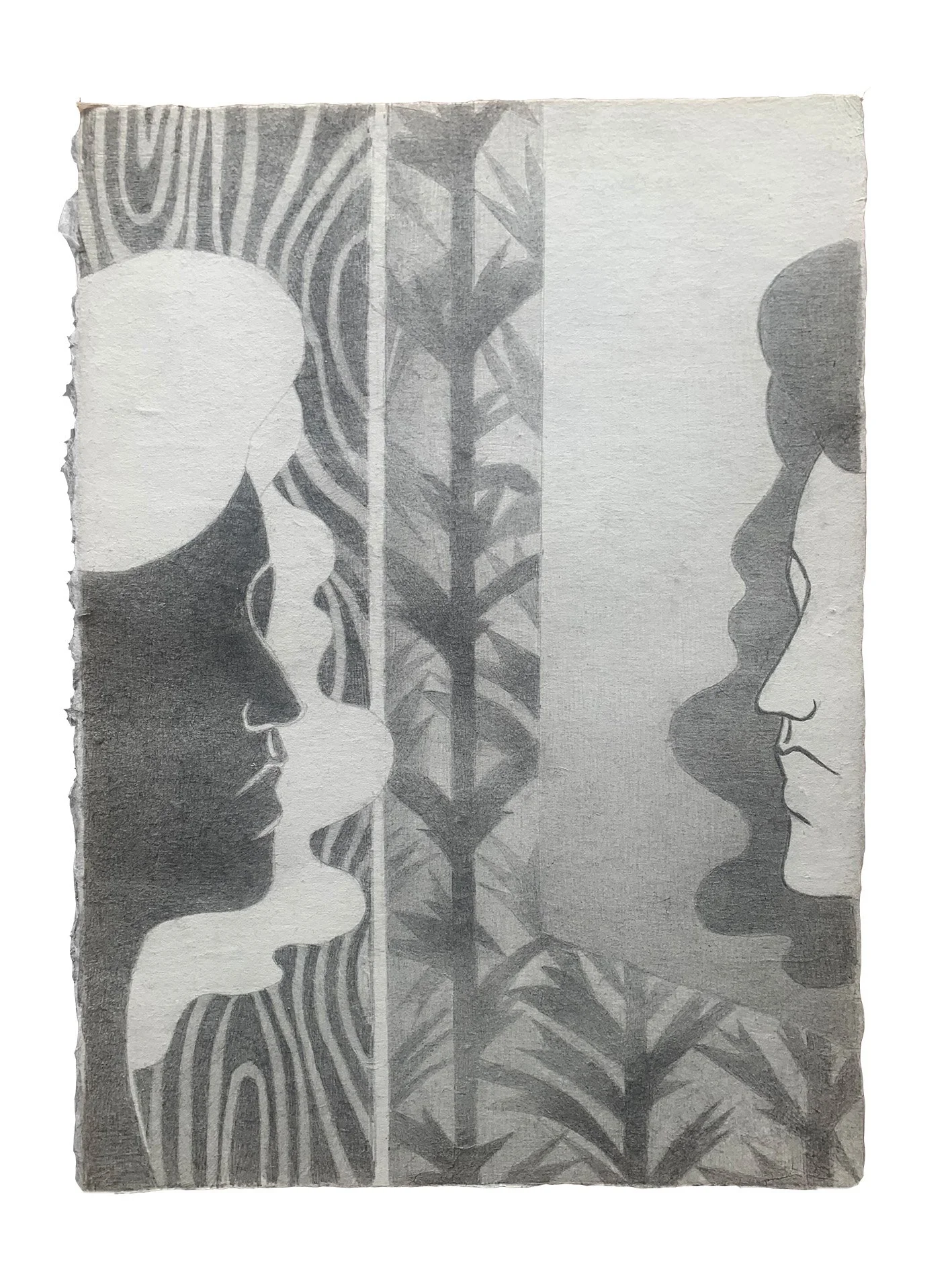 The Therapist, 2025, graphite on Japanese paper, 17"x12"