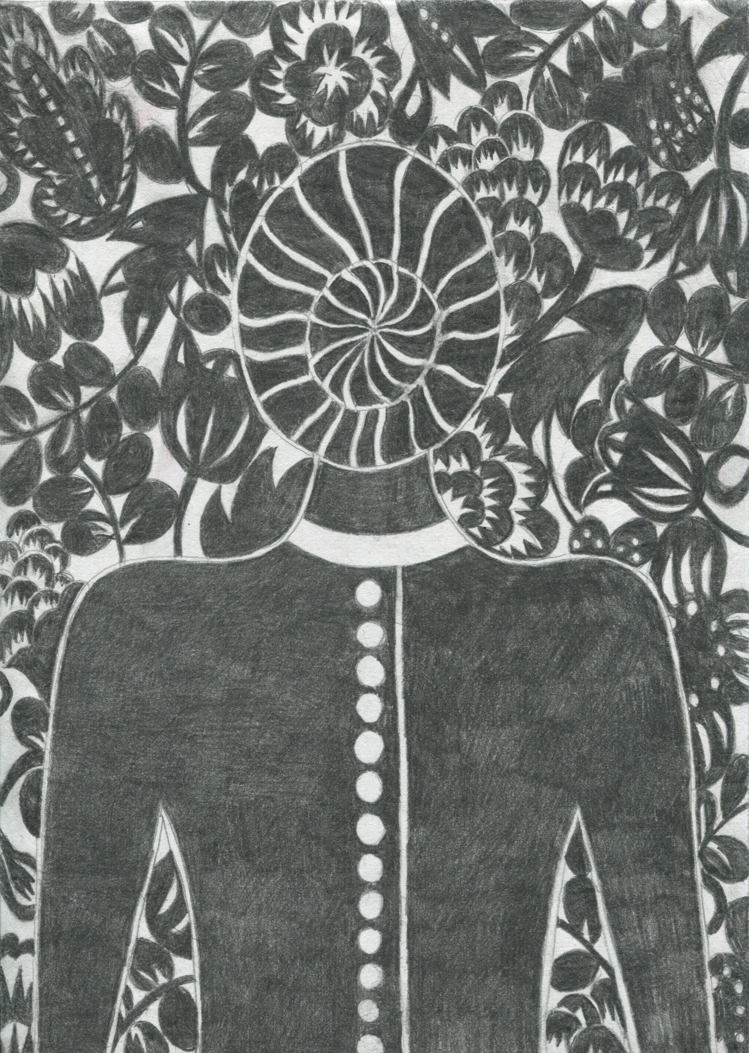 The Perfectionist, 2020, graphite on Japanese paper, 8.25” x 11.75,” $800