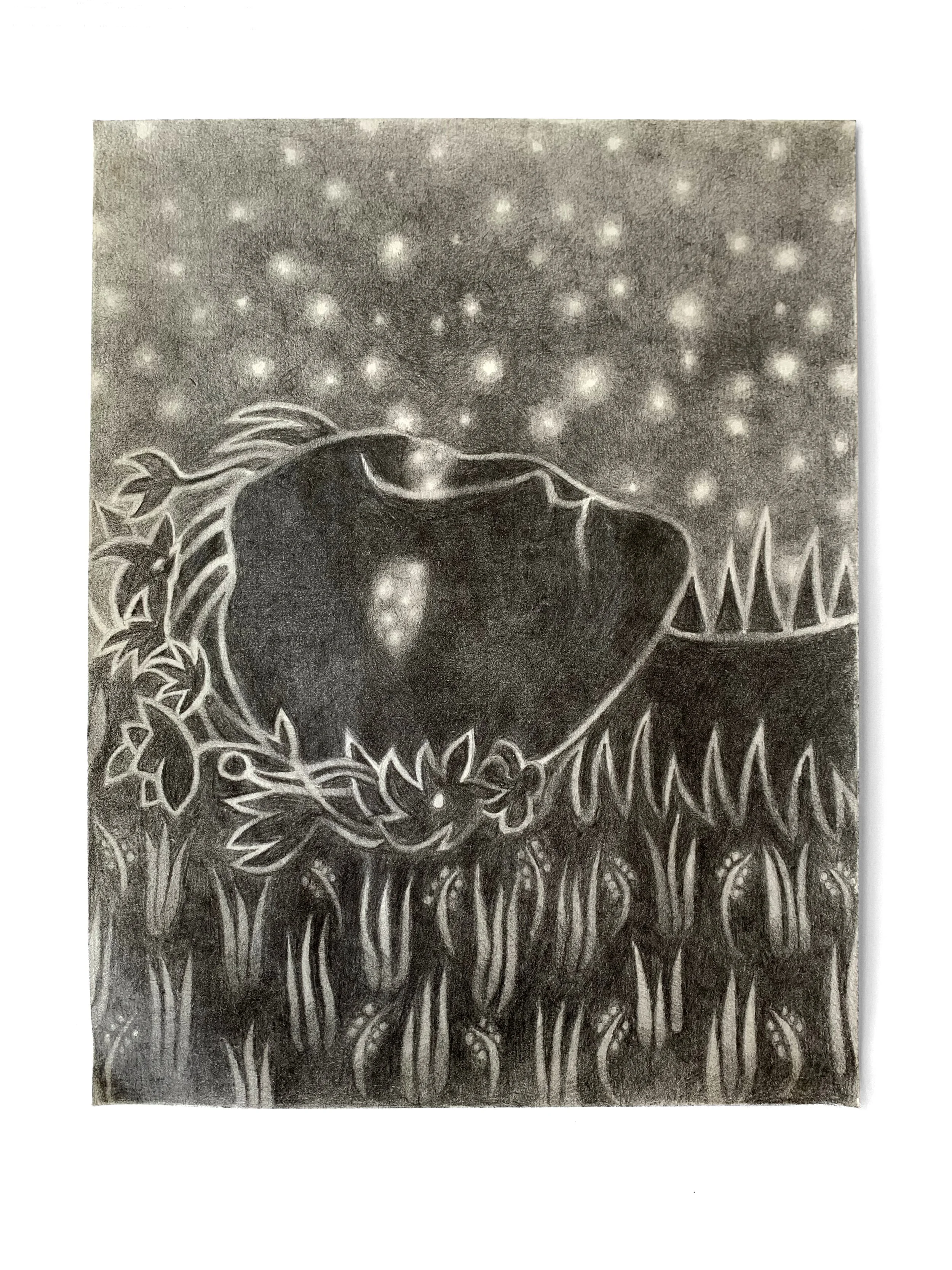Diamonds, 2022, graphite on Japanese paper, 8.50” x 11.00,” $800
