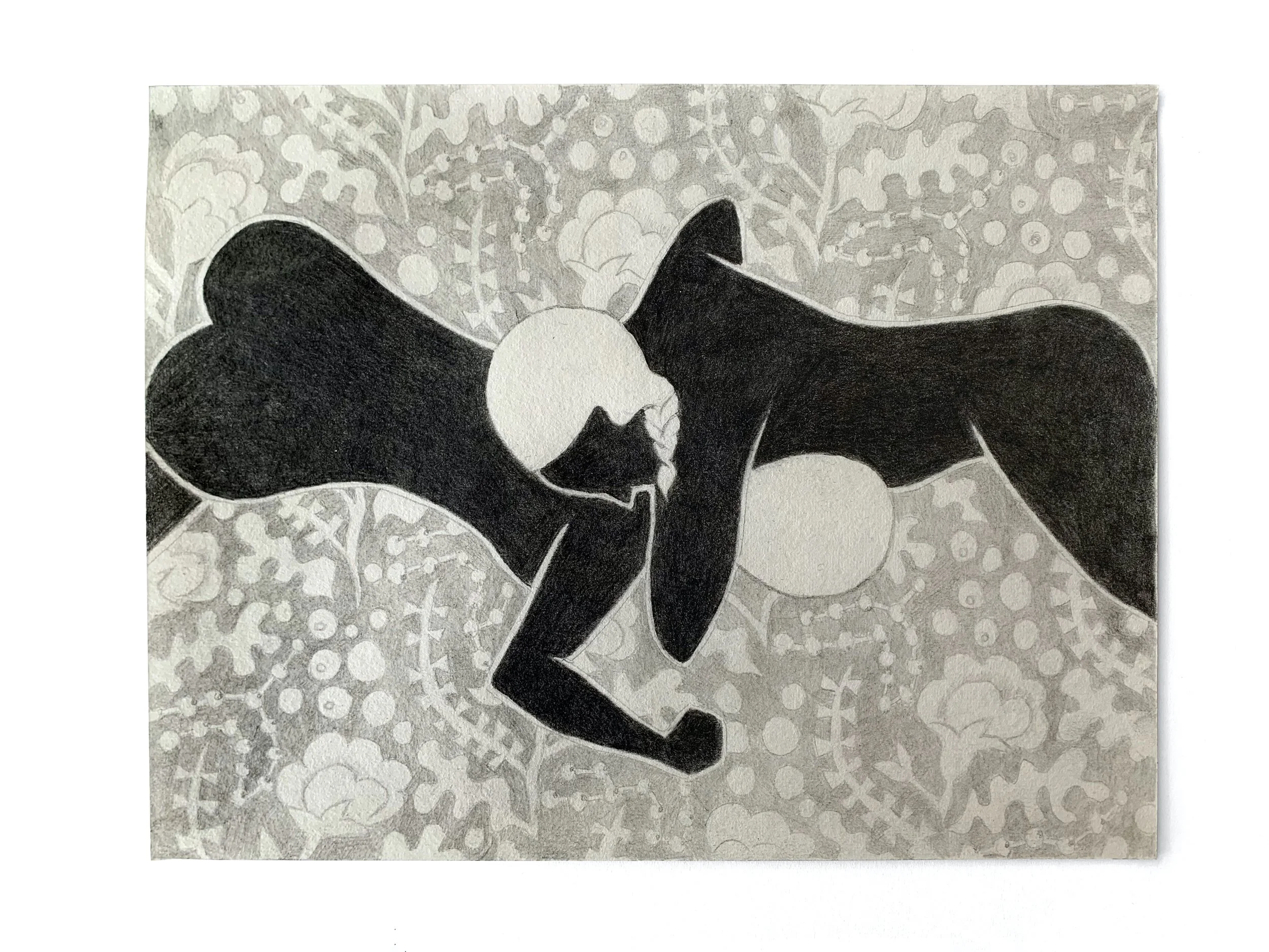 The Fight, 2022, graphite on Japanese Paper,
8.5 ”x 11.00,” $700
