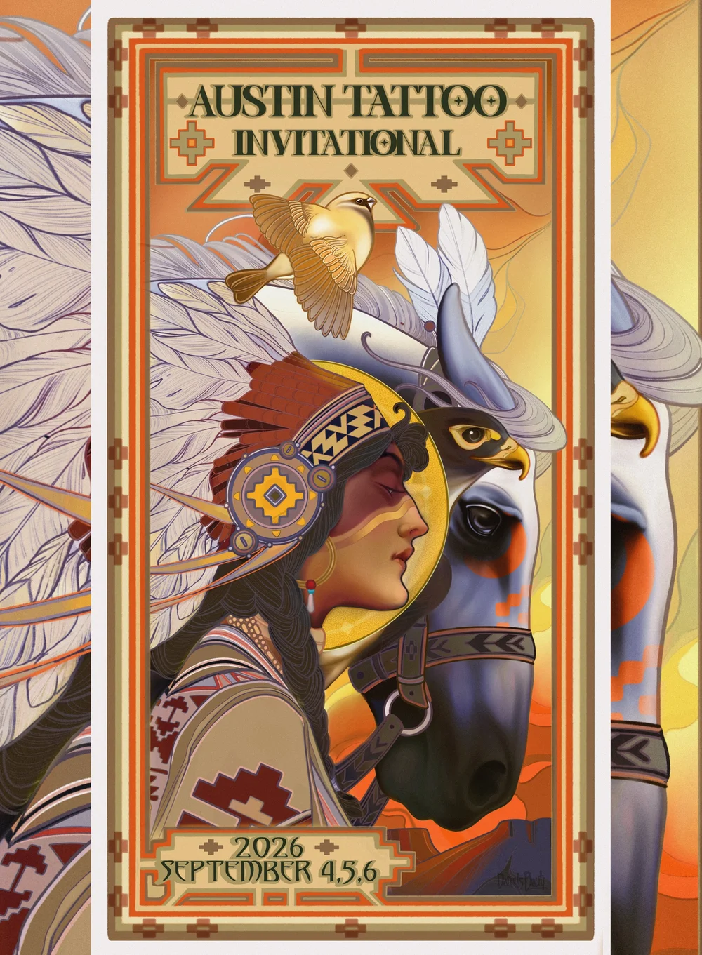 Official 2026 Austin Tattoo Invitational poster by Daniels Bauti