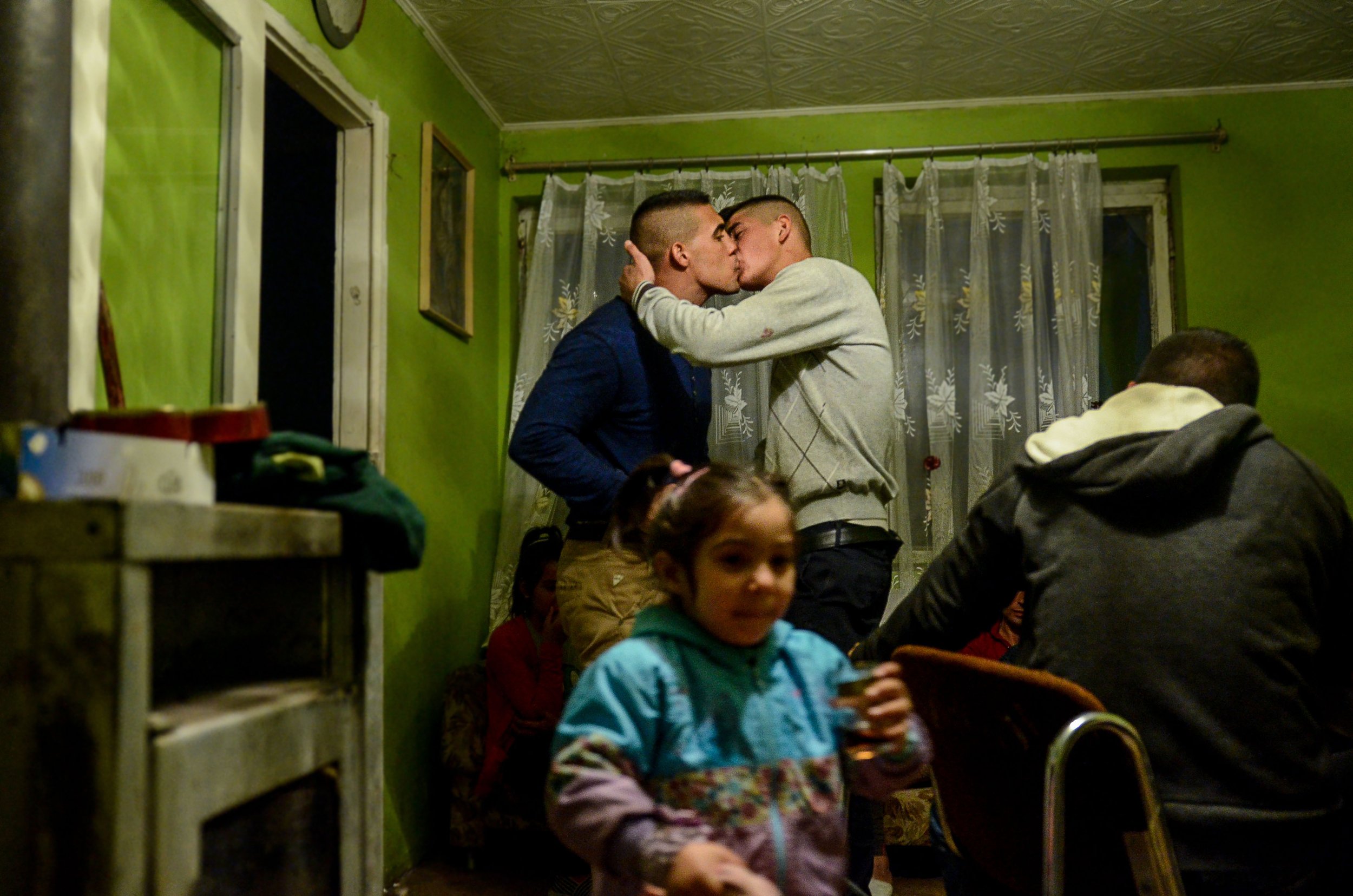Attila and Kulu, at a party to celebrate Attila's release from prison. Attila has been sent to Aszod Correctional Institution for five months for stealing a bicycle.