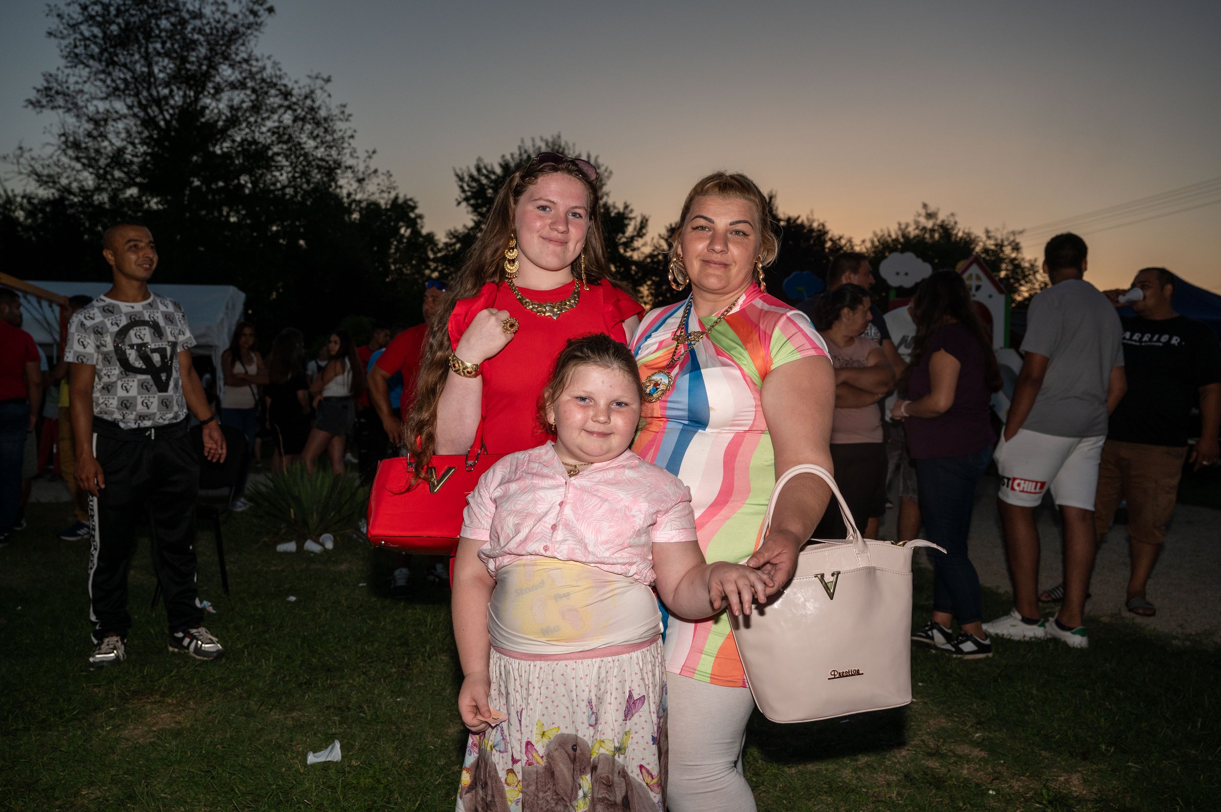 A family during a village day in Kőkút, Southern-Hungary.