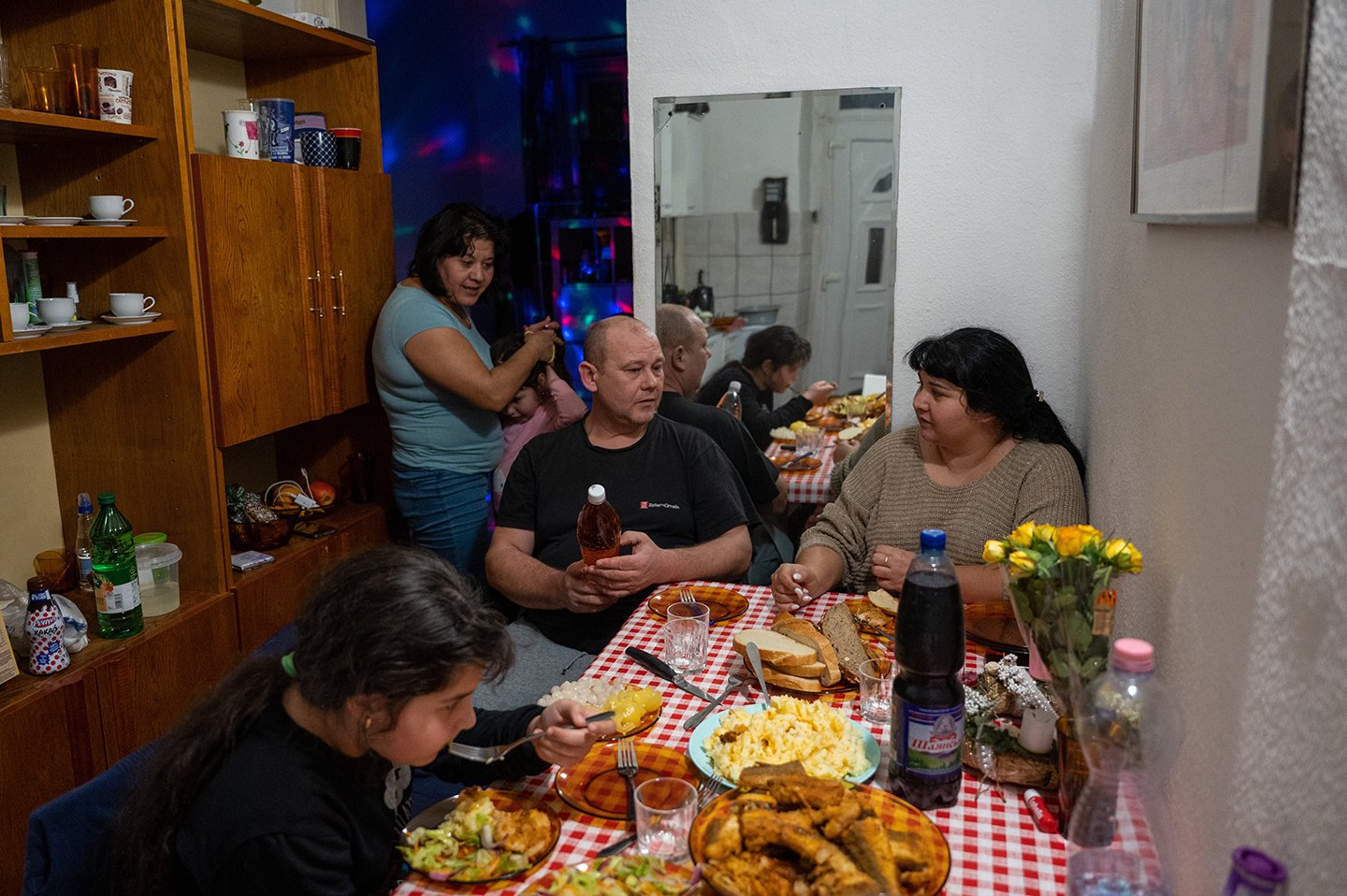 They prepared a nice dinner to celebrate together.