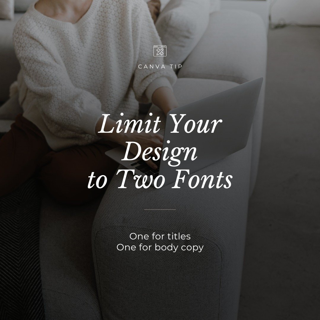 To keep your materials looking professional and approachable, limit your designs to two fonts. Using more than two could make your design look busy, and may distract or confuse your audience. Keep it clean and simple! #canvatips #realestatemarketing 