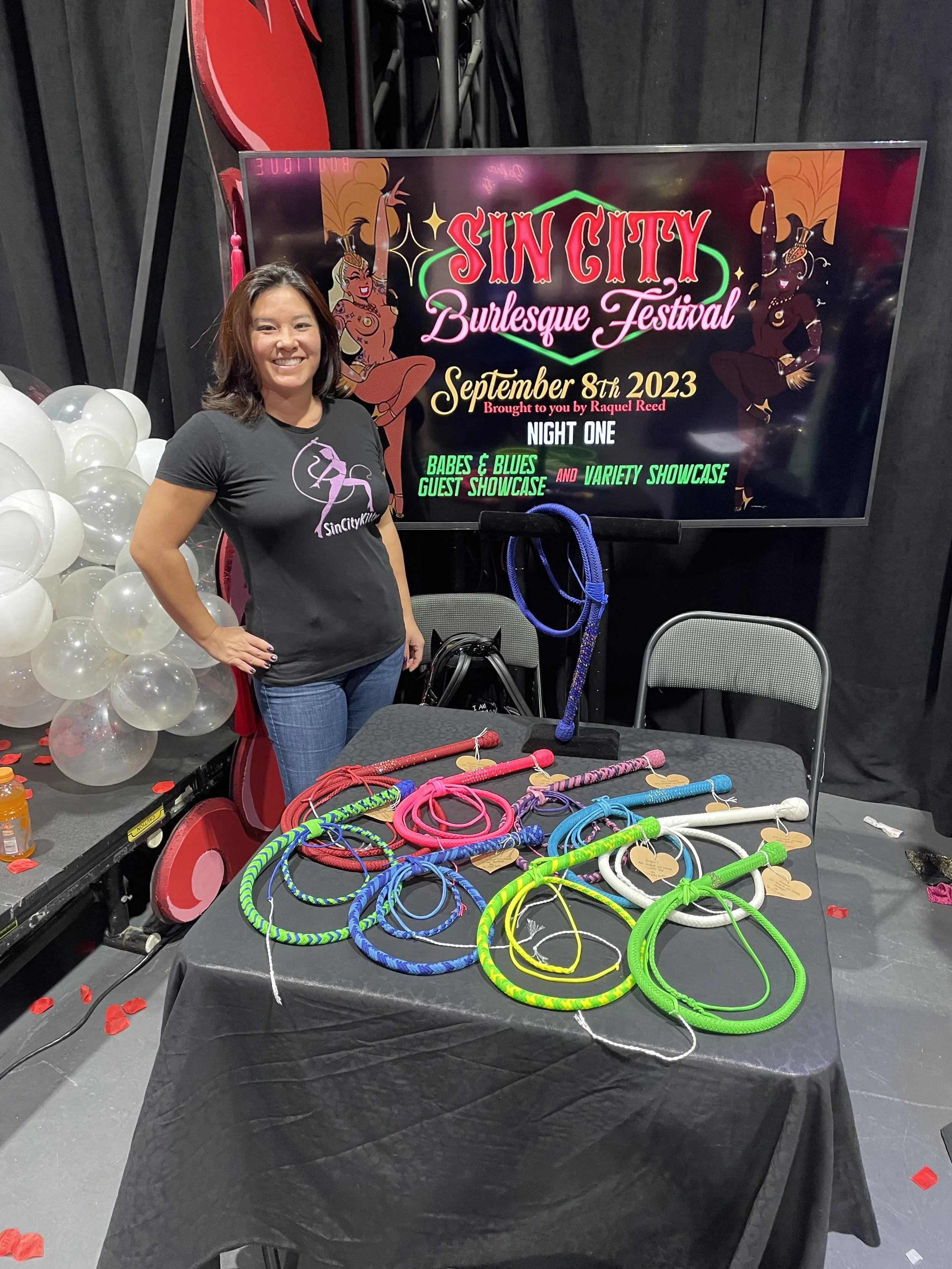 Vendor table at the first Sin City Burlesque Festival, September 8, 2023.