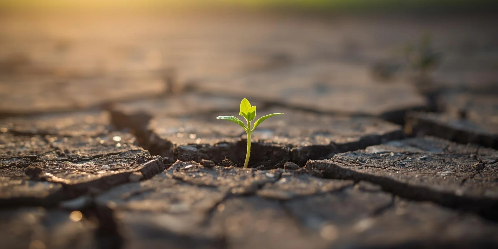 Seedling breaking through soil symbolizing beginning steps to find purpose.