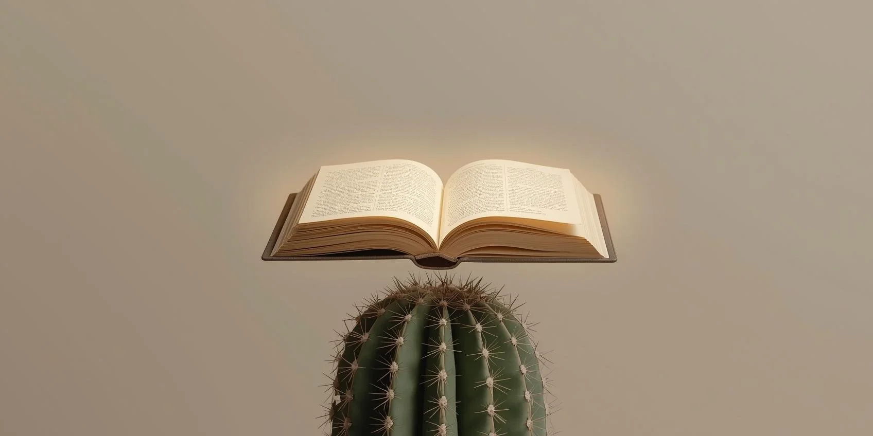 Open glowing book in desert, symbolizing essential reads for personal growth through life coaching.