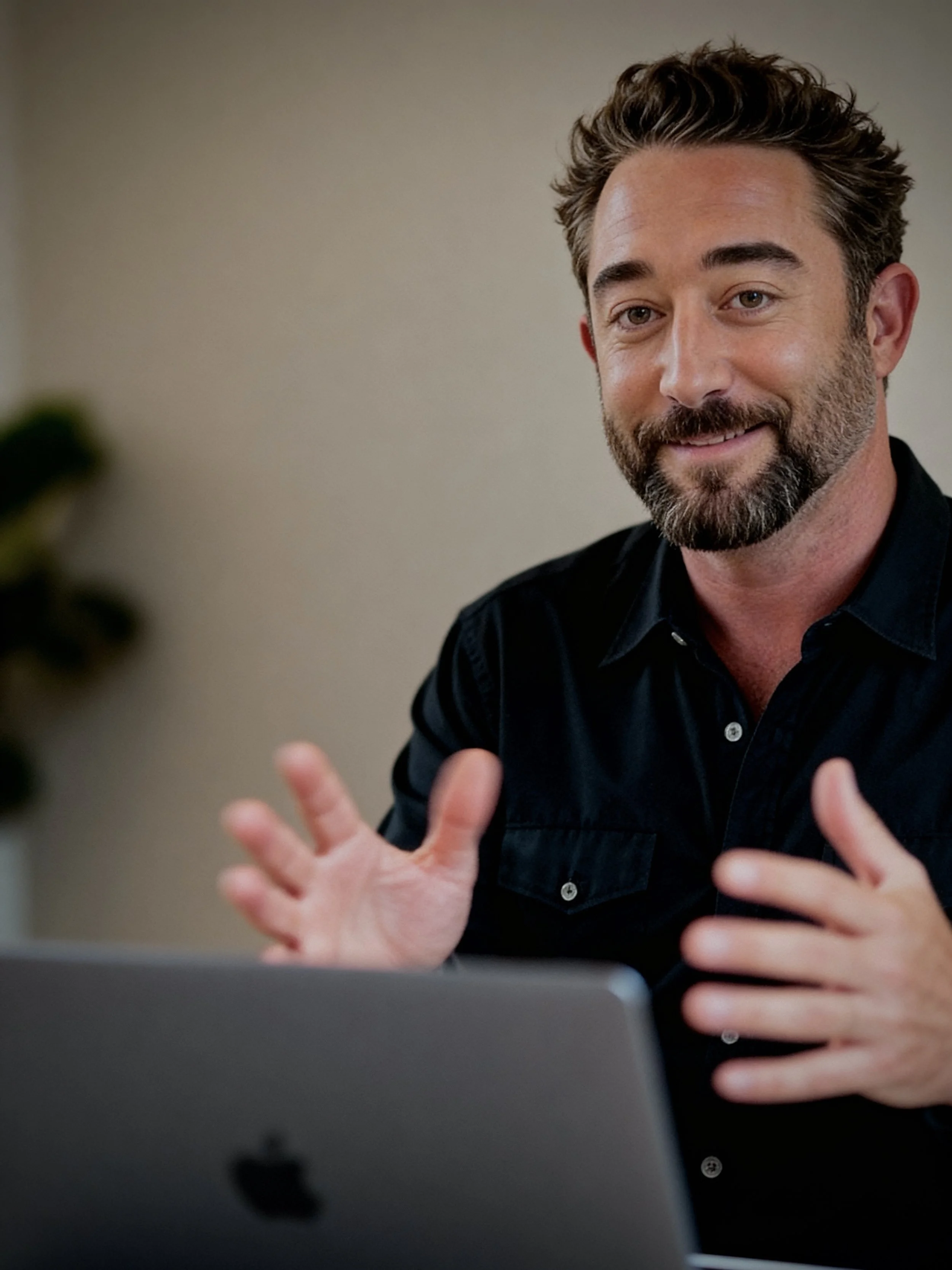 Image of online life coach Josh Dolin working with a client through Zoom.