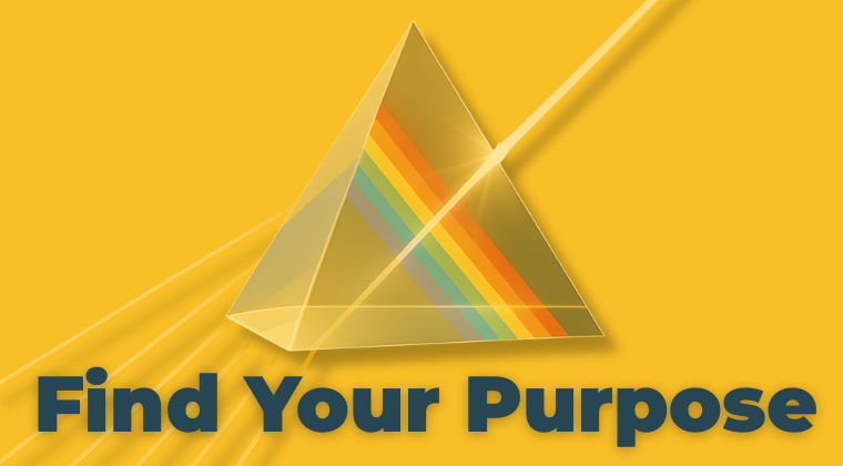 Soft gradient and prism light representing the Find Your Purpose course — a 3-step journey to realignment.