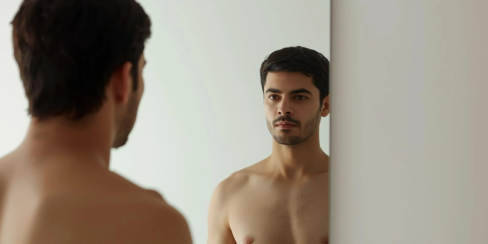 Mirror reflection showing stronger version of self after personal development life coaching.