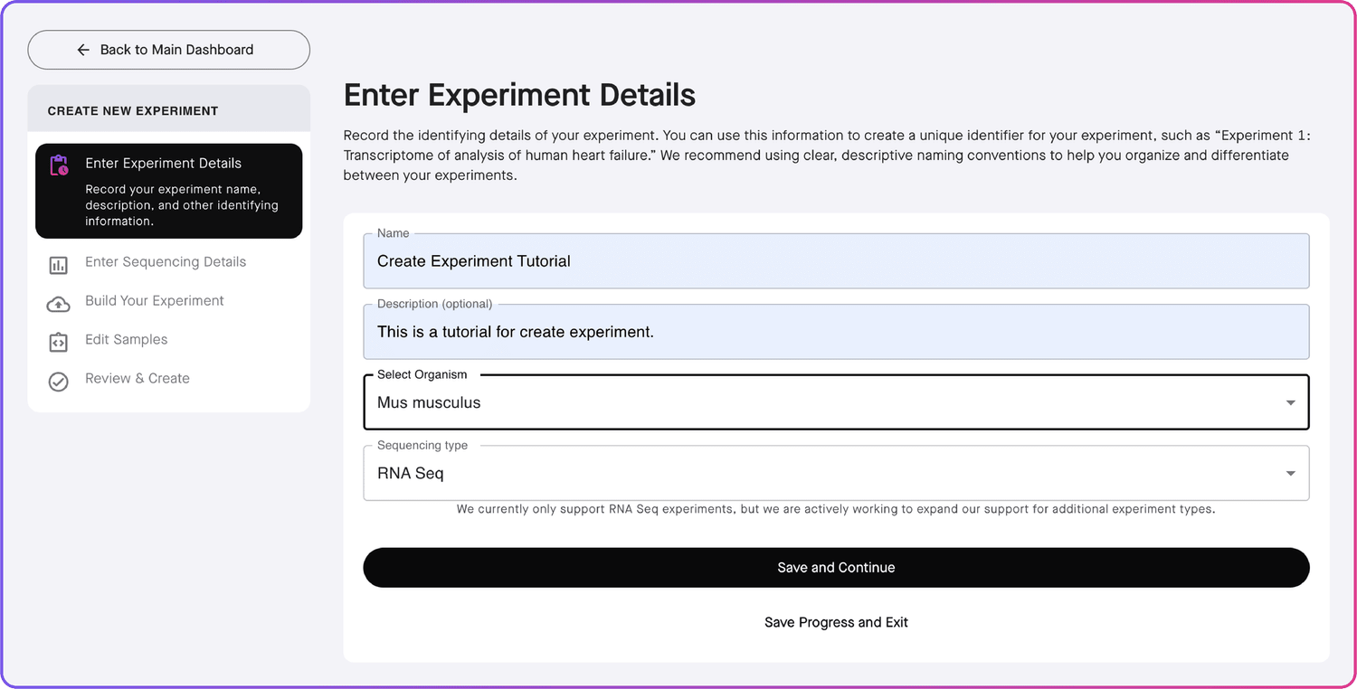 Create an RNA-Seq Experiment — RNA Seq Analysis with Trovomics