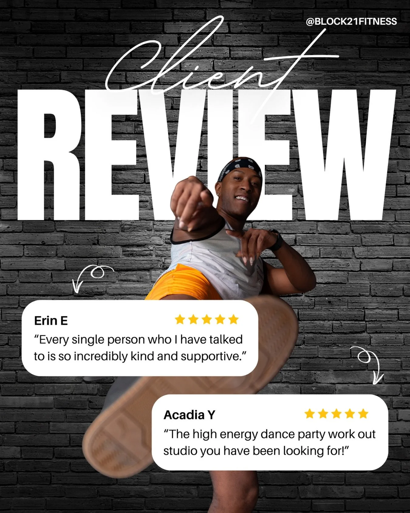 &ldquo;BLOCK21 is the high energy dance party work out studio you have been looking for! Every class is has incredible music, fresh routines and fire vibes.

The instructors are truly amazing&mdash;joyful, inclusive, and hilarious?!! They create an e