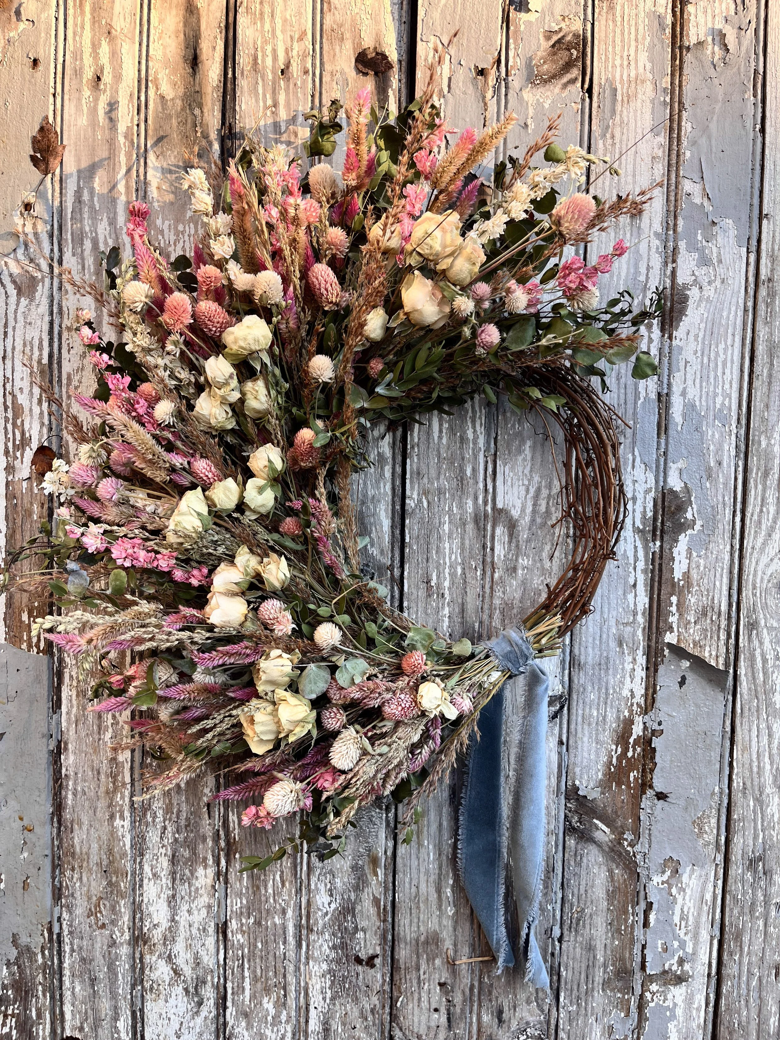 Pretty in Pink Half-Moon Wreath