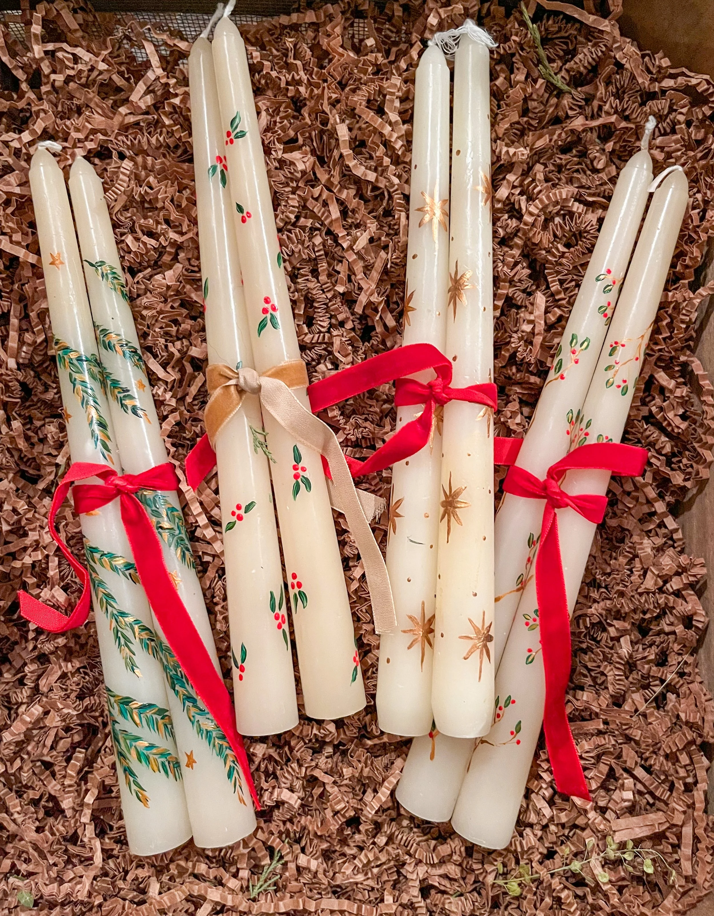 Hand-painted Taper Candles