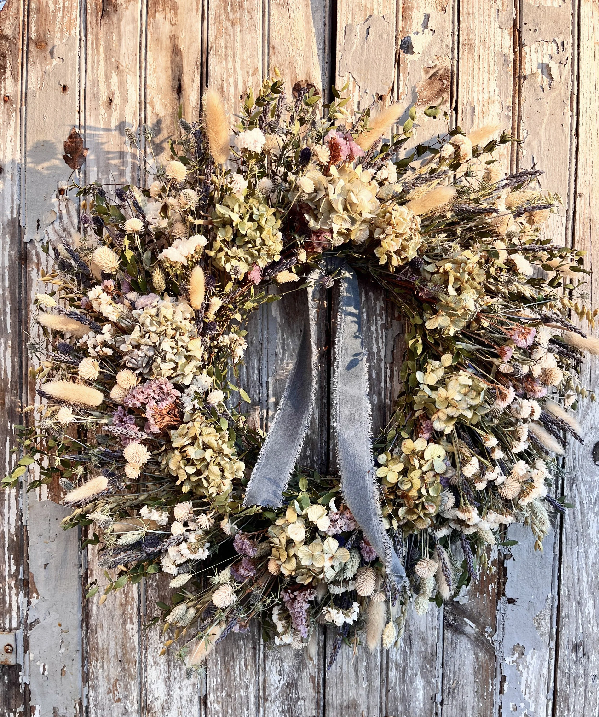 Moody Blue Hydrangea Wreath