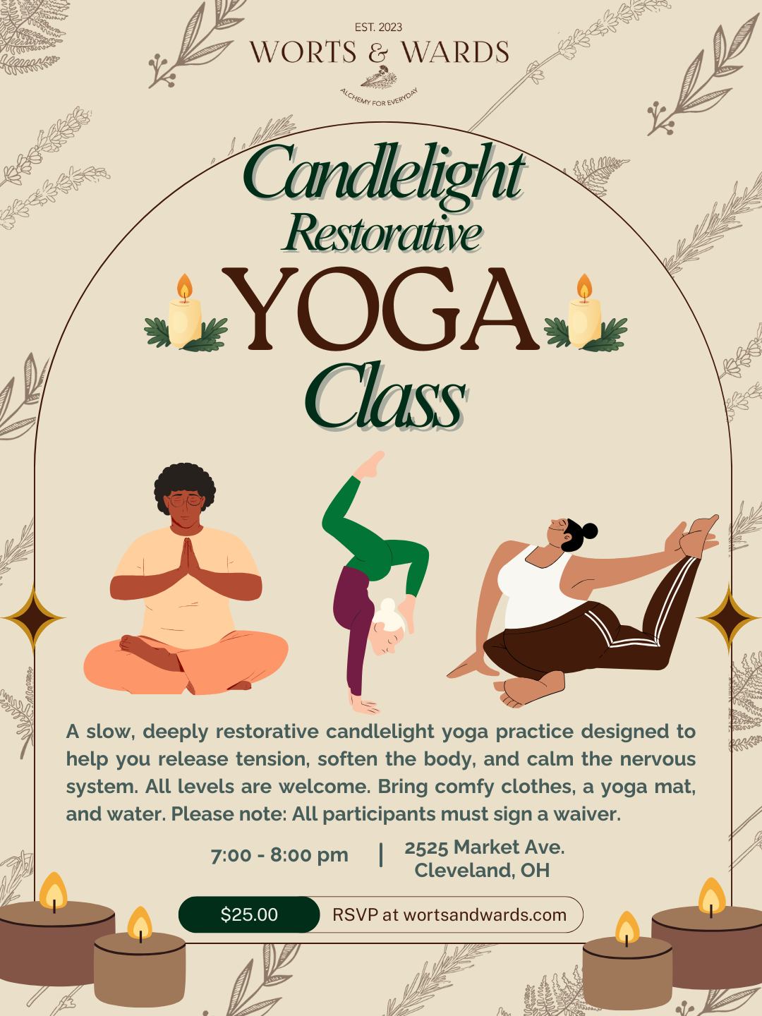 Candlelight Restorative Yoga with Emma at Worts & Wards