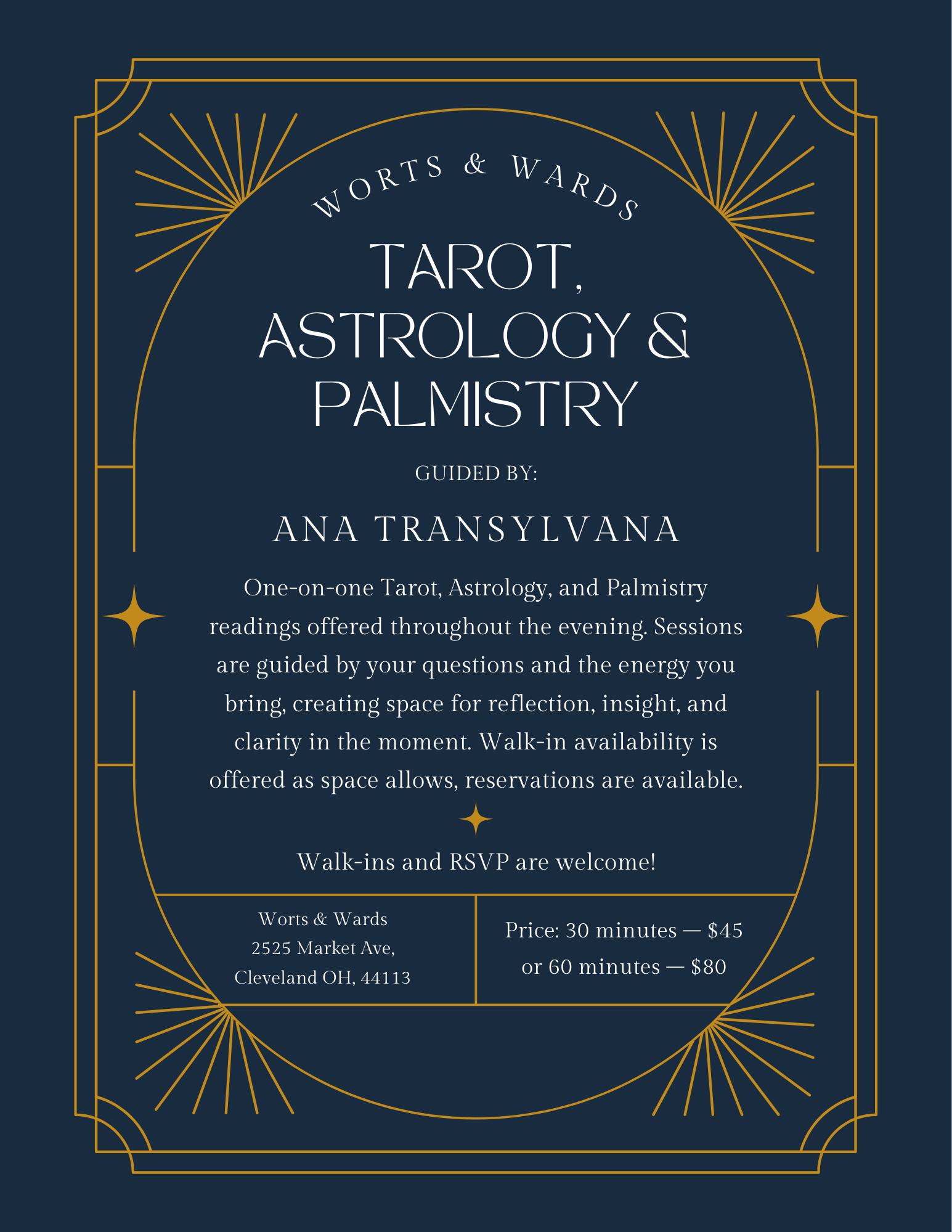 Tarot, Astrology &amp; Palm Readings with Ana Transylvana at Worts &amp; Wards