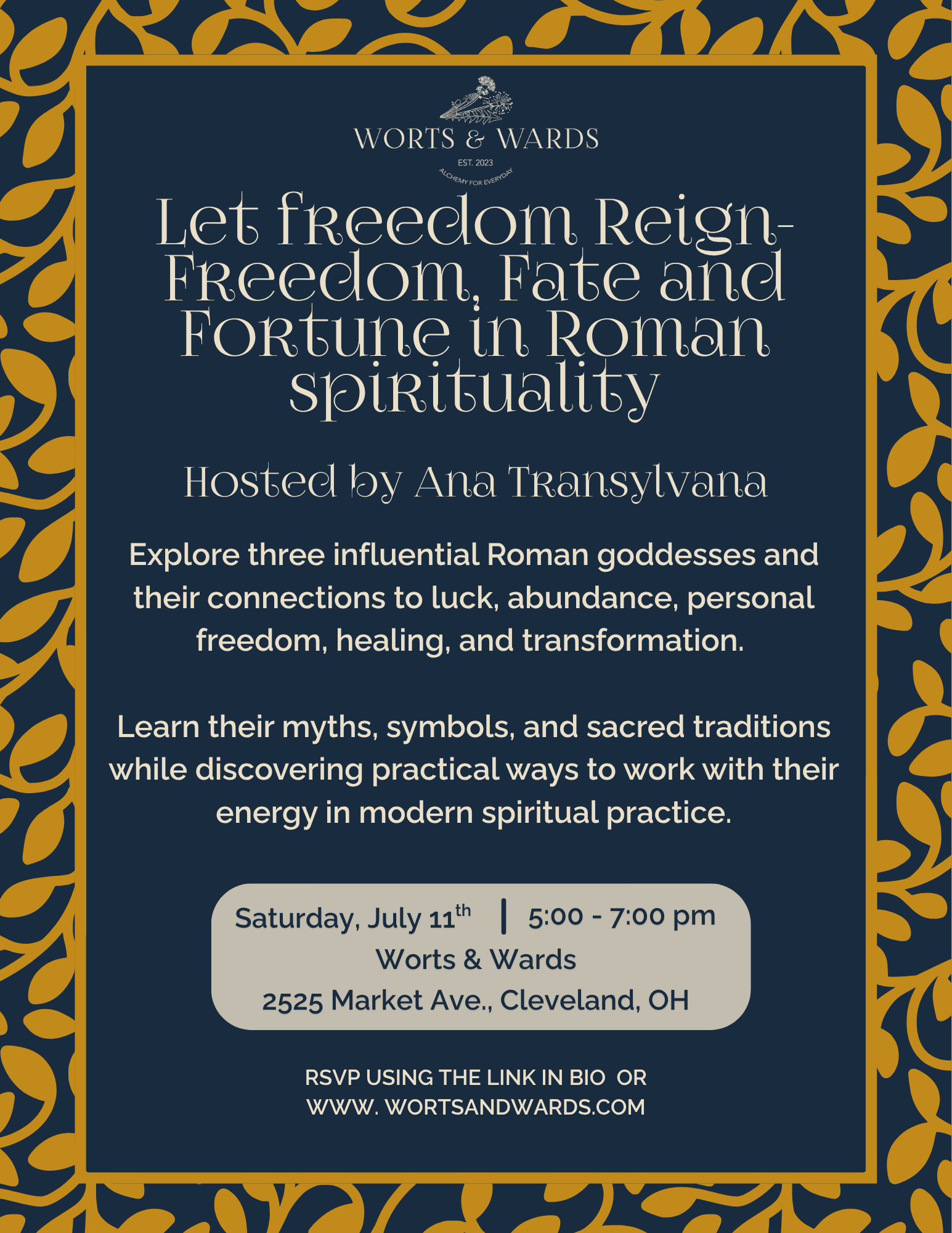 Let freedom Reign- Freedom, Fate and Fortune in Roman spirituality with Ana Transylvana