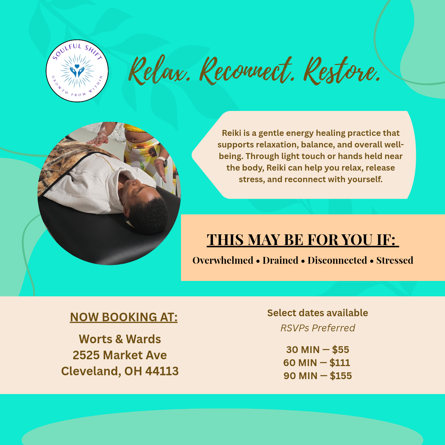 Reiki Sessions with Te' Youngblood at Worts &amp; Wards 