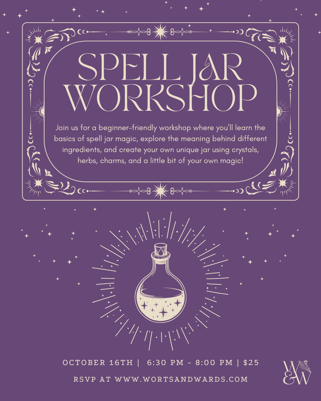 Spell Jar making workshop with Jerika