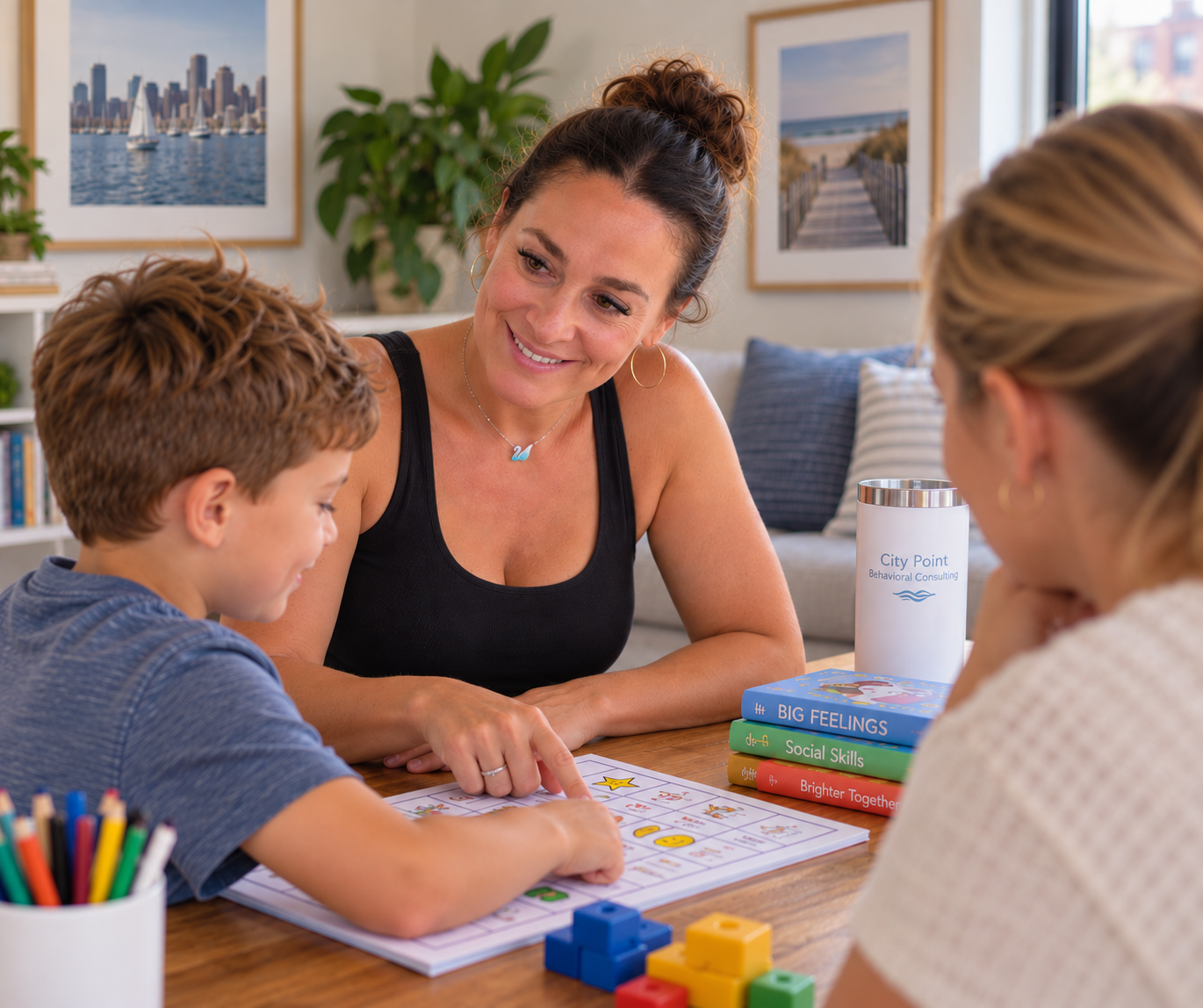 BCBA providing in-home ABA therapy with child in Boston