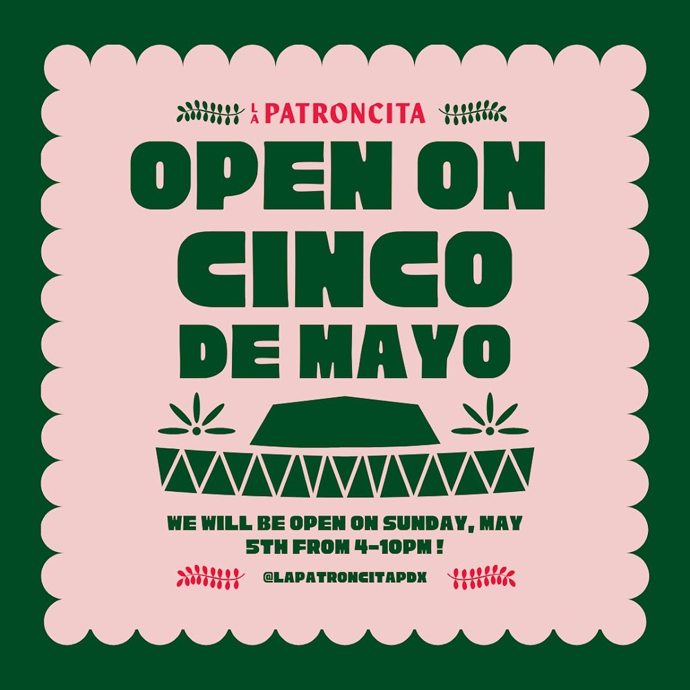 excited to announce that we will be open this Sunday for Cinco de Mayo! Reservations are now open, click the link in our bio to reserve 💗 nos vemos 💃🏽