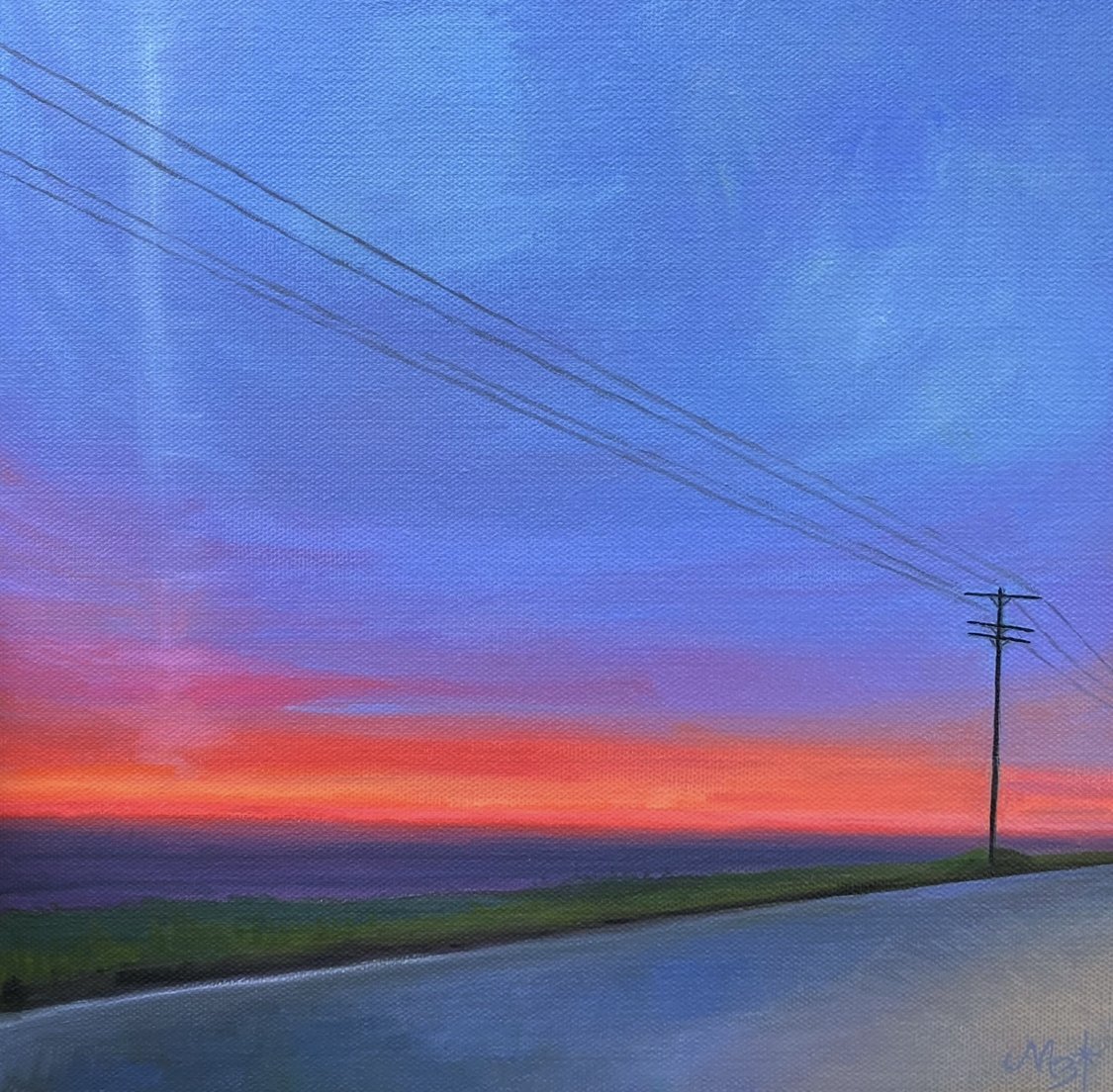 Safe Road, 2024. Oil on canvas, 12"x12". Sold