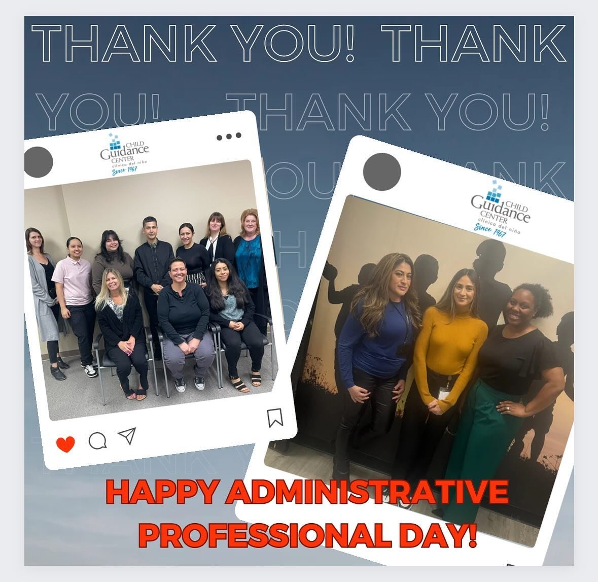 Happy Administrative Professional&rsquo;s Day to the dedicated team that keeps all of us in line!  You are an integral part of the team and play a tremendous role in the success of our staff and families.  We appreciate you!! 🏆🎉💙