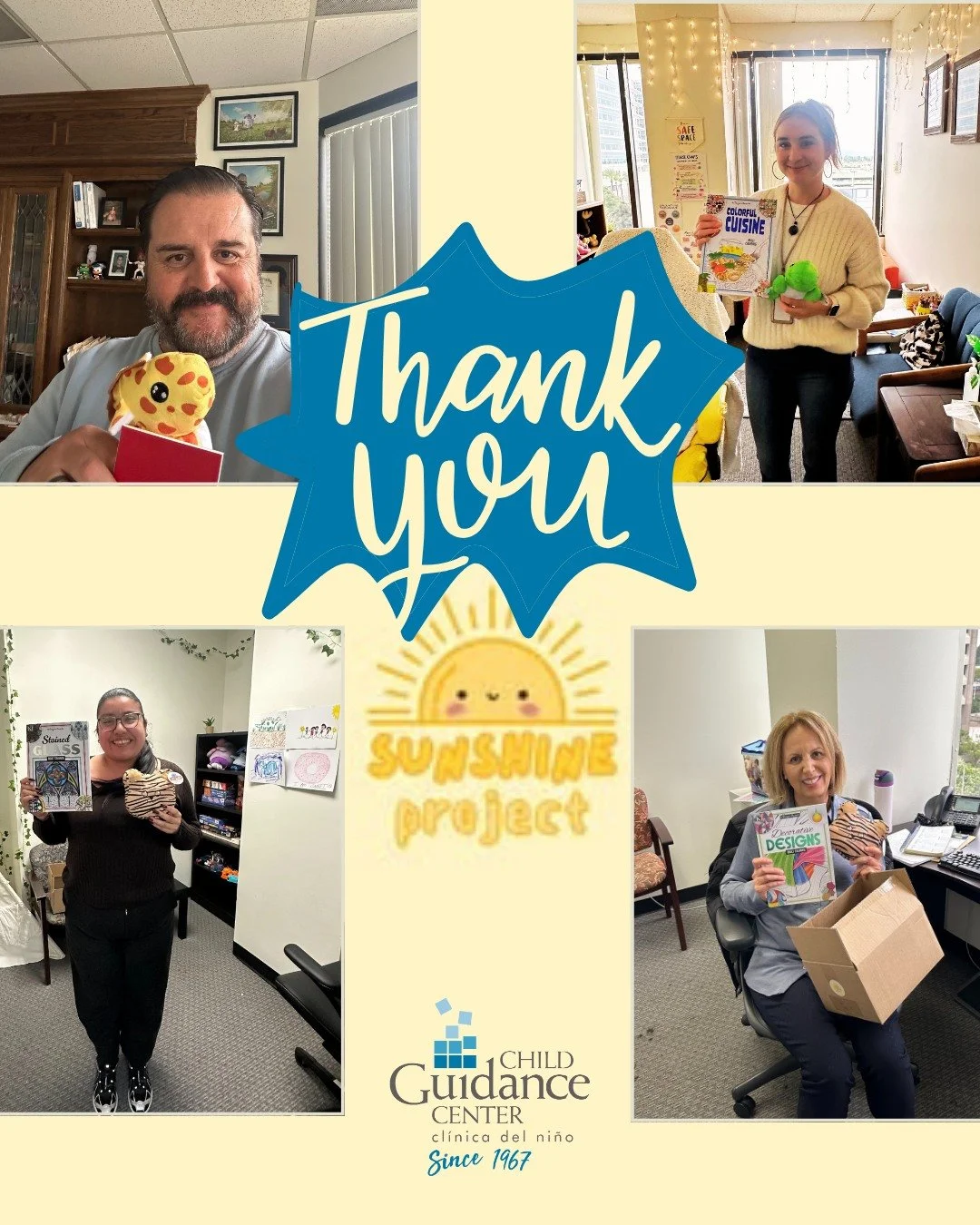 ☀️ Spreading Sunshine, One Care Package at a Time 🧸🎨

We are so thankful to @sunshineprojectsorg  for their generous donation of 50 care packages for the children we serve! Each package included comforting items like stuffed animals, coloring books