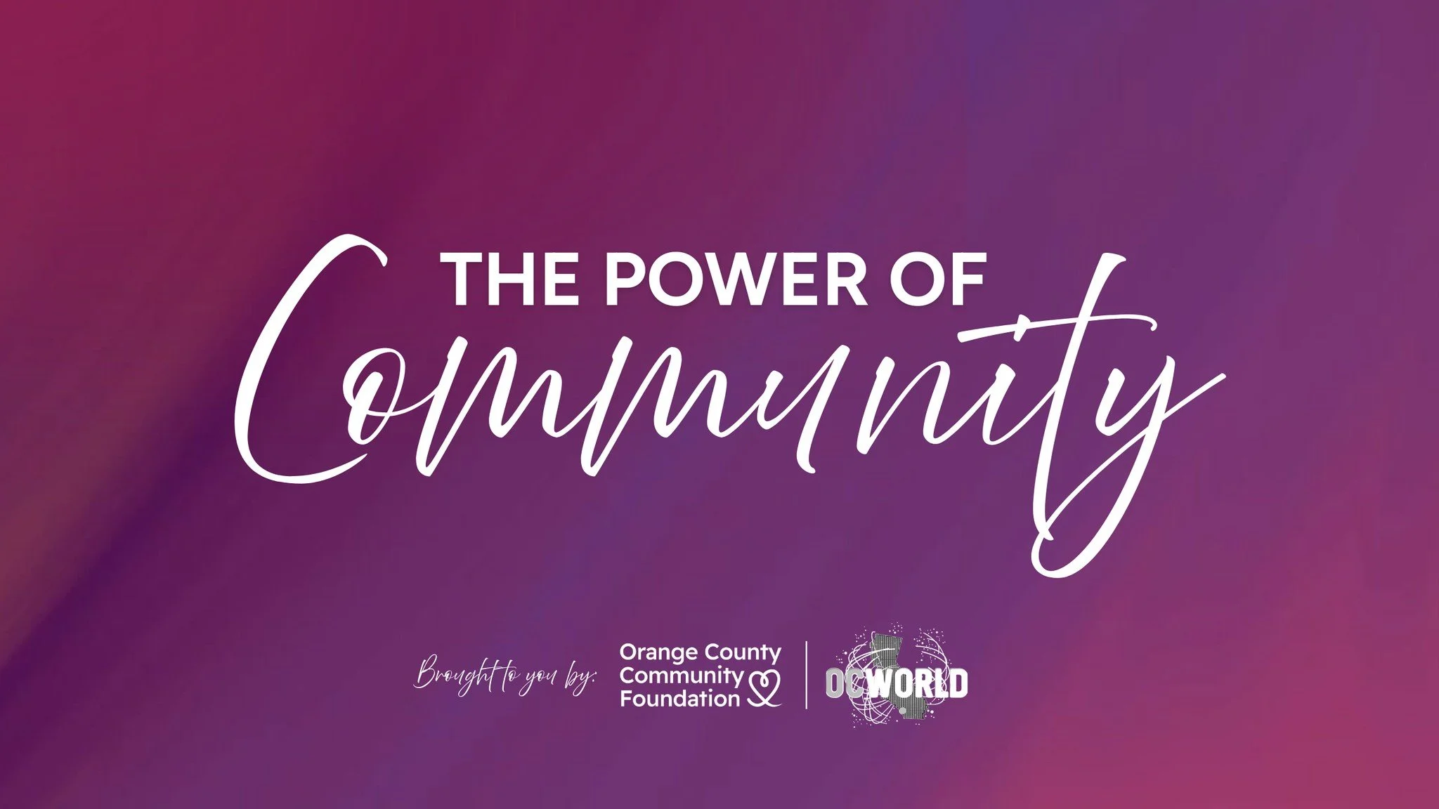 Exciting Announcement: "The Power of Community" Series Premiere on PBS! 🌟
We are thrilled to announce the launch of "The Power of Community," a landmark documentary series brought to you by OCCF and OC World, an award-winning mul