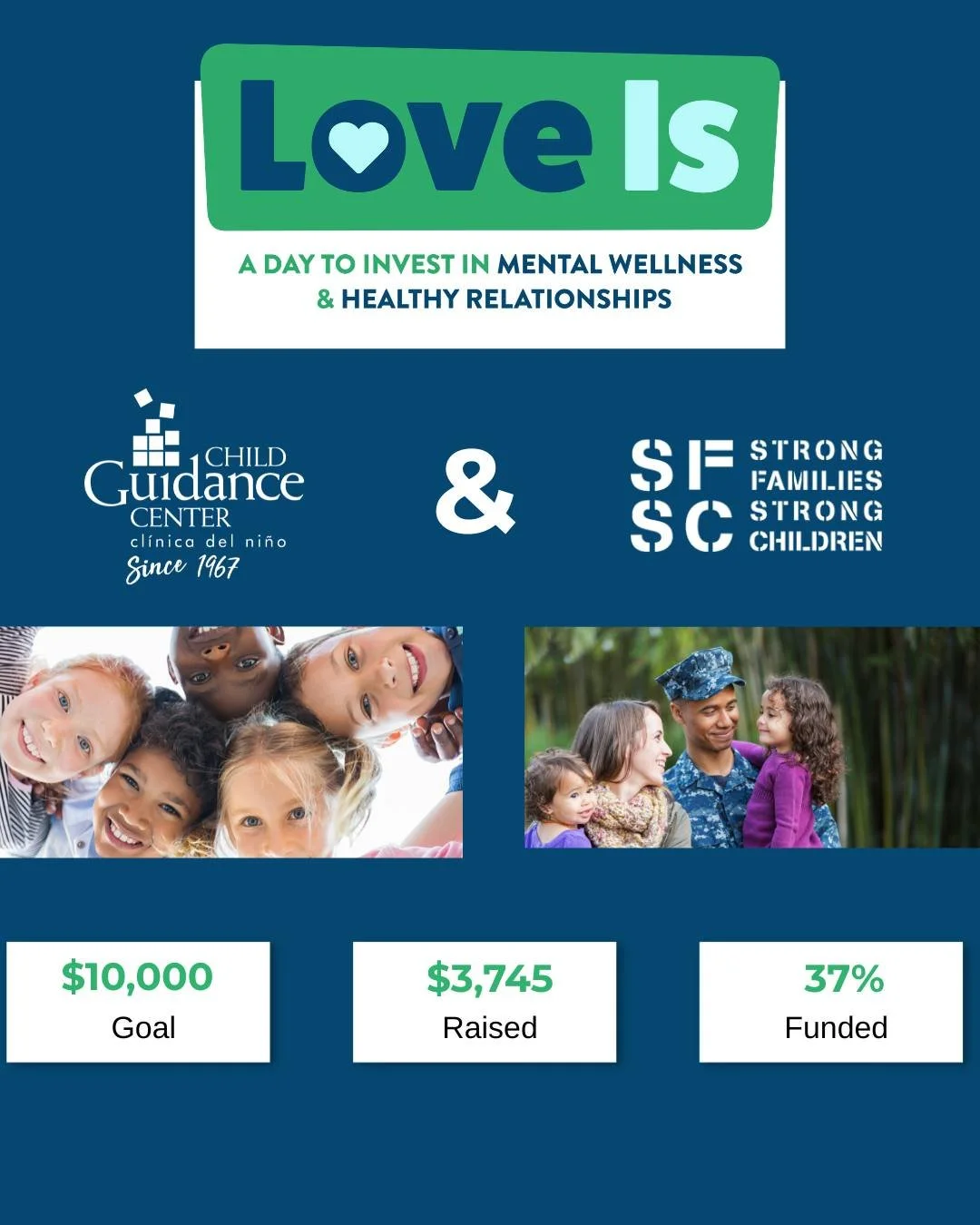 We&rsquo;ve officially reached 37% of our LOVE IS... fundraising goal! 💜

Thank you to everyone who has already given, shared, and supported this incredible day of generosity. Because of you, we&rsquo;re making a meaningful impact for children and f