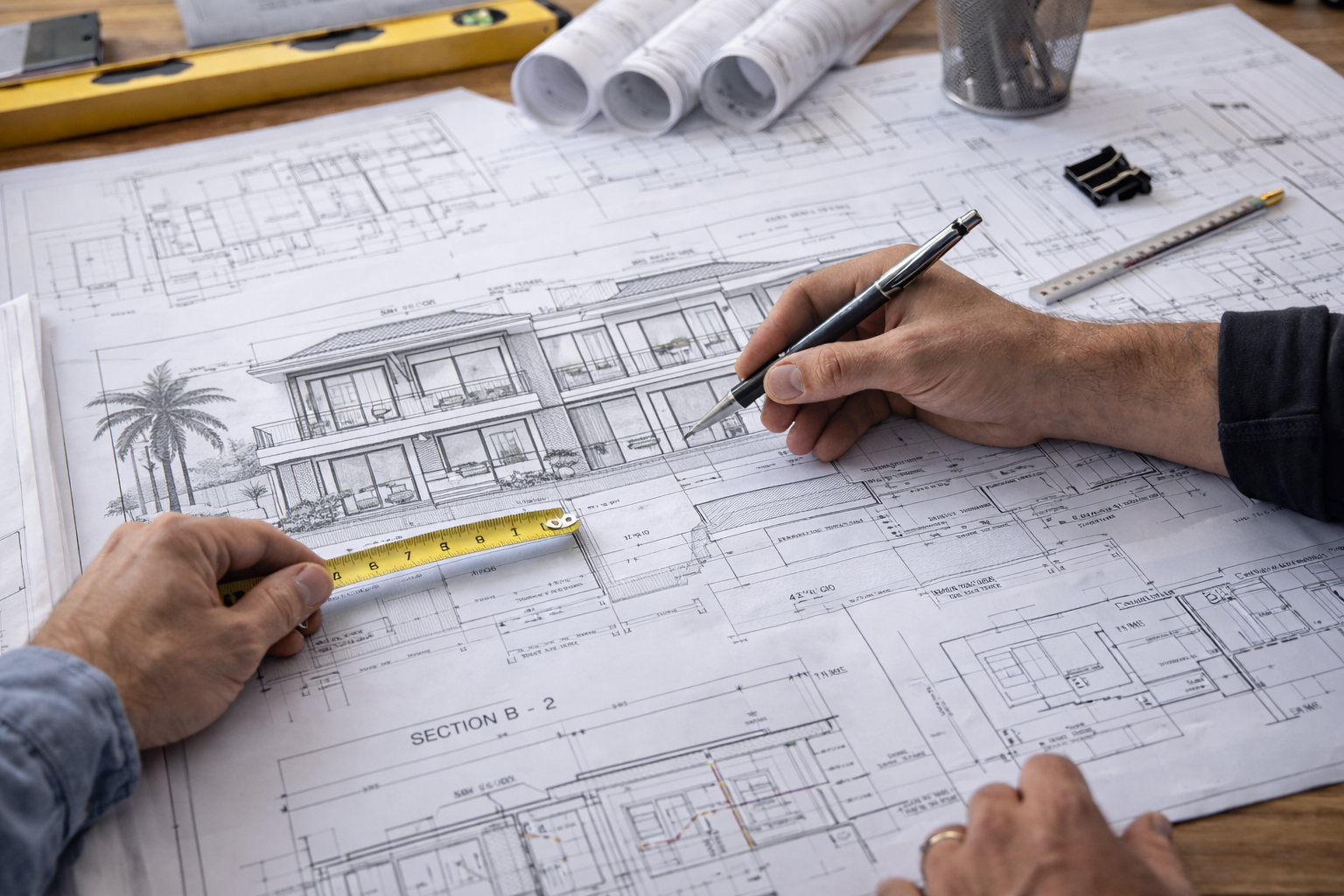 Construction drawings for Belize luxury villas and resort architecture by Cayevision