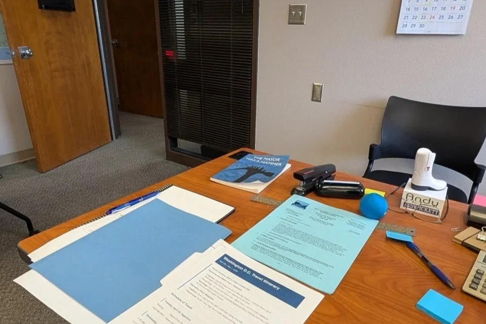 Andy's desk - Andy Pickett, Chief Administrative Officer, County of Butte