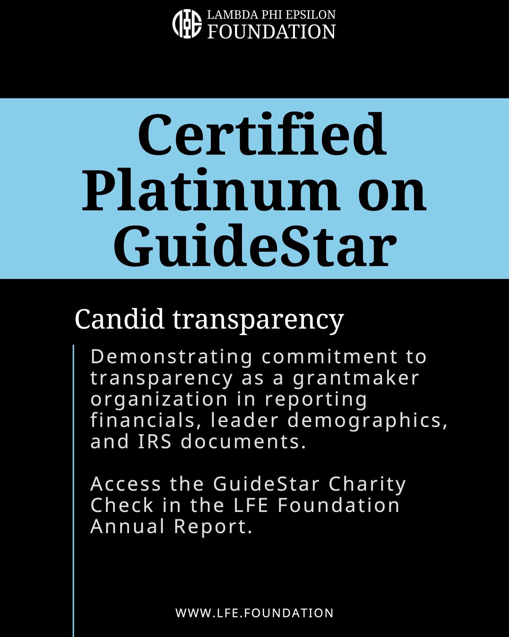 We've received the Platinum Seal of Transparency on GuideStar! We demonstrate our commitment to transparency as a grantmaker organization in reporting financials, leader demographics, and documents required by the Internal Revenue Service. 🧾 Access 