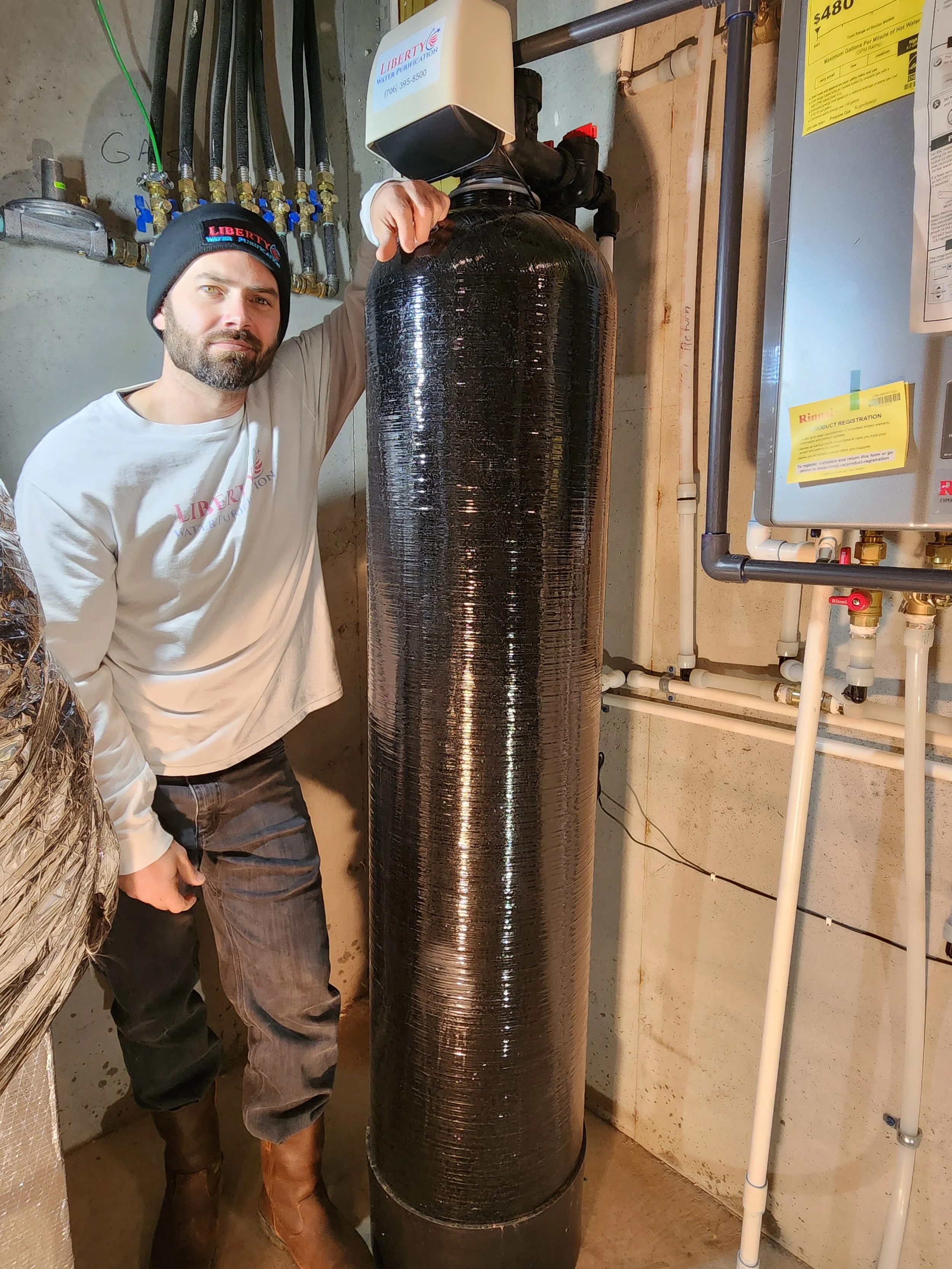 Lead Technician installing Commercial Catalytic Carbon Filter