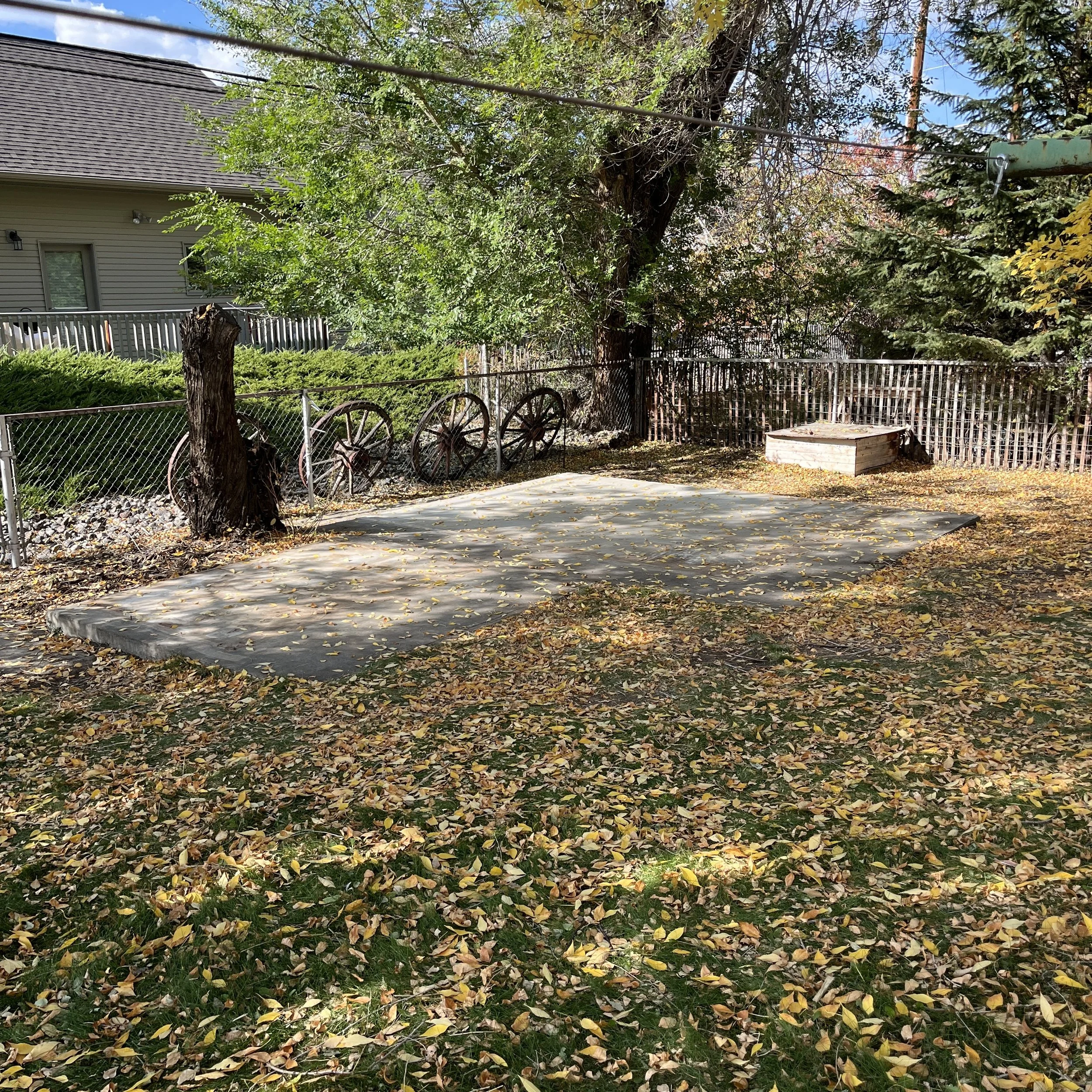 Demolition site of sheds all cleaned up in Cody, WY
