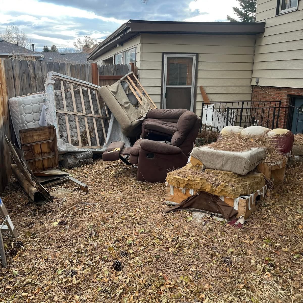 Pile of junk that is being removed from property in Cody, WY