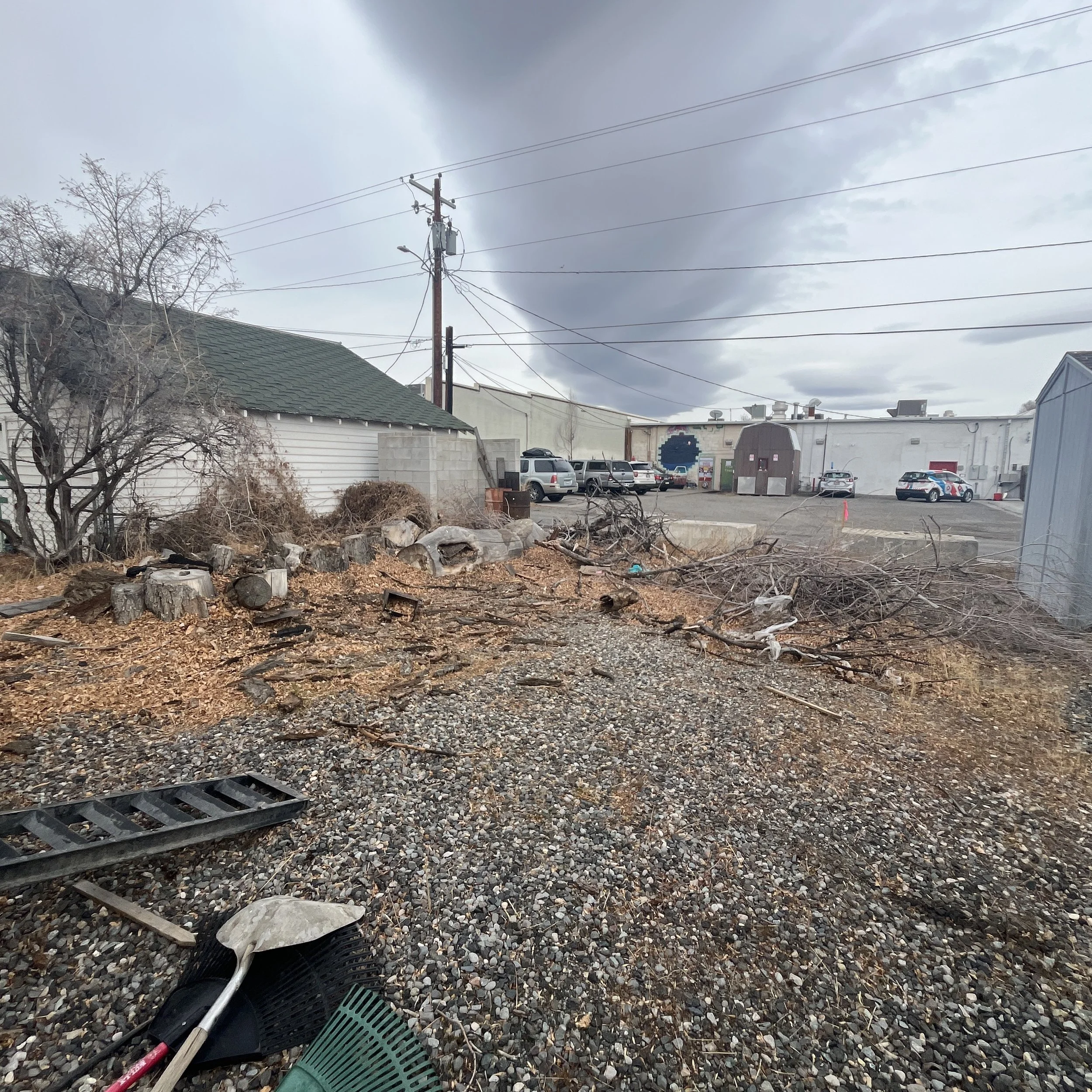 Brush and yard debris being removed from property in Cody, WY