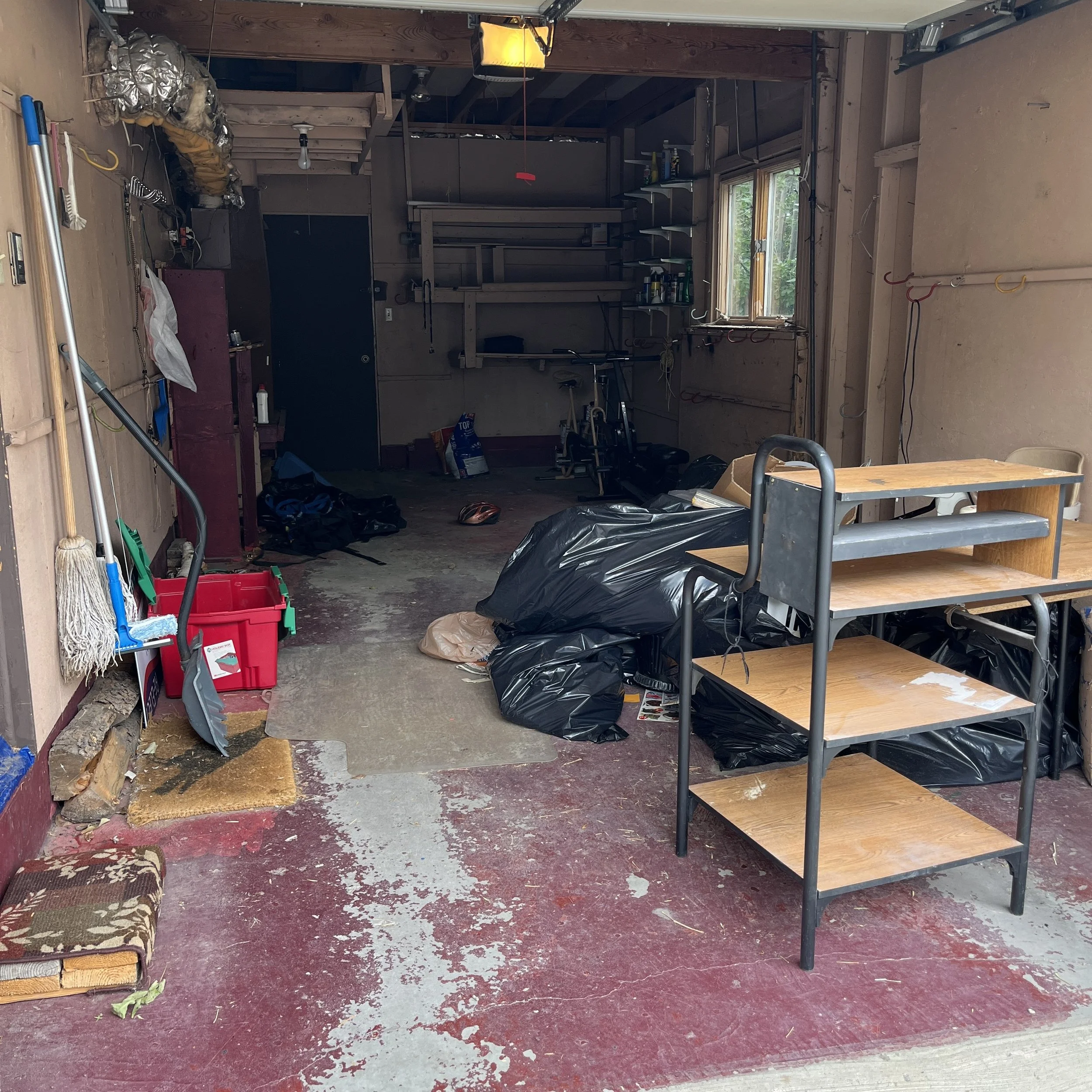 Garage full of junk being cleaned out in Cody, WY