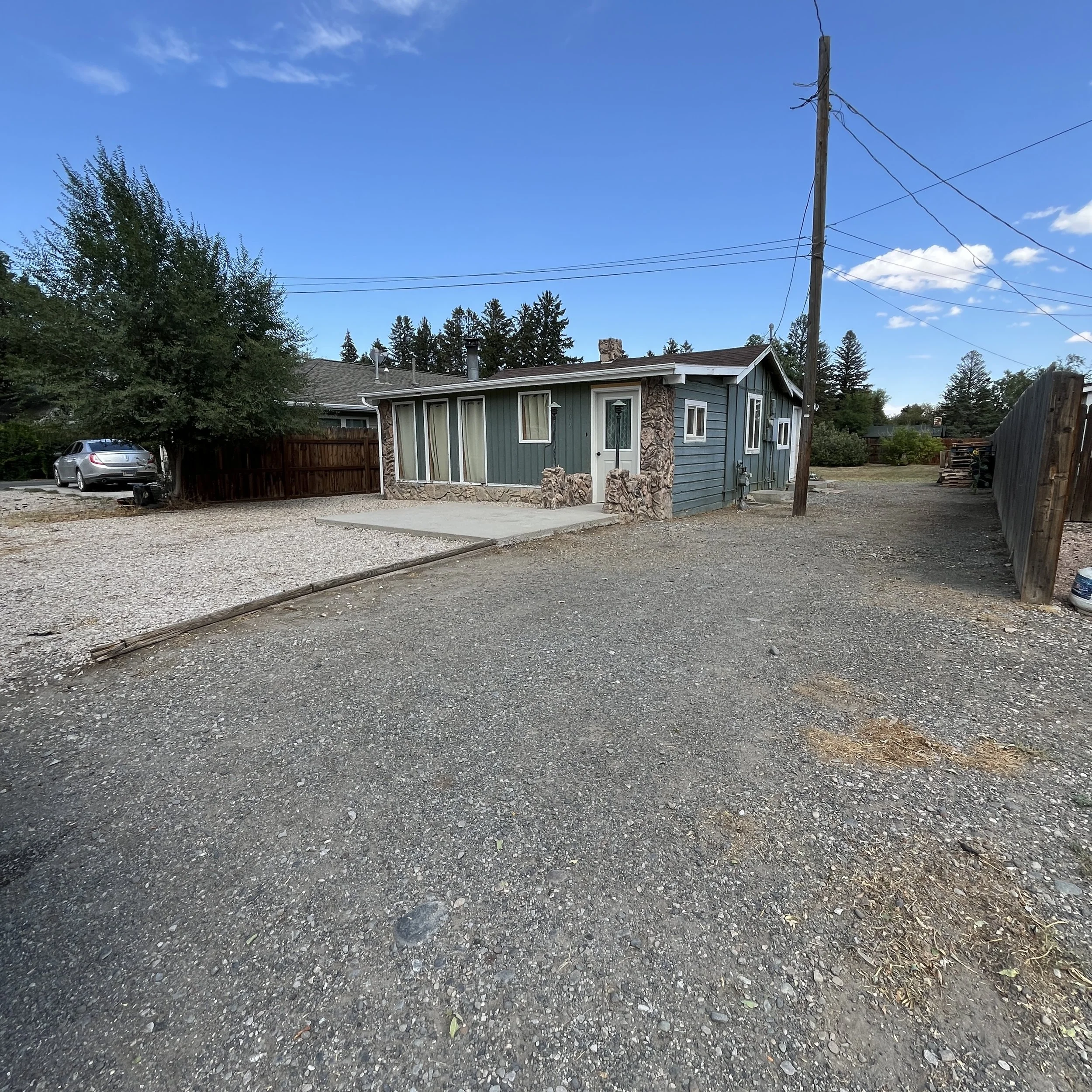 Property all cleaned up after large amount of weeds have been removed in Cody, WY