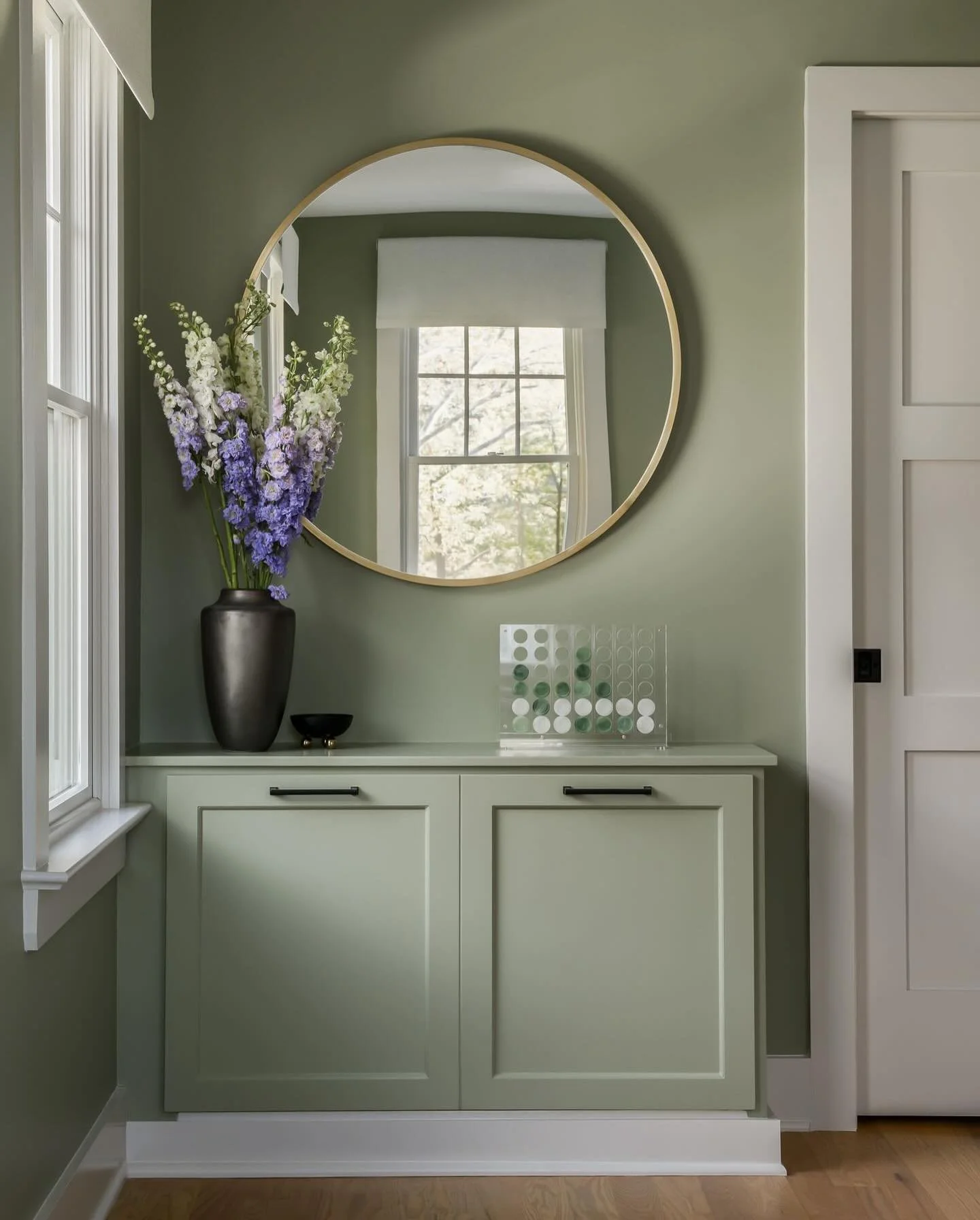 My clients wanted a space that felt cozy, comfortable, and connected to their roots&hellip;so we layered soft sage greens, warm wood tones, and natural textures to bring their vision to life.

The result is a serene, grounded bedroom that feels warm,